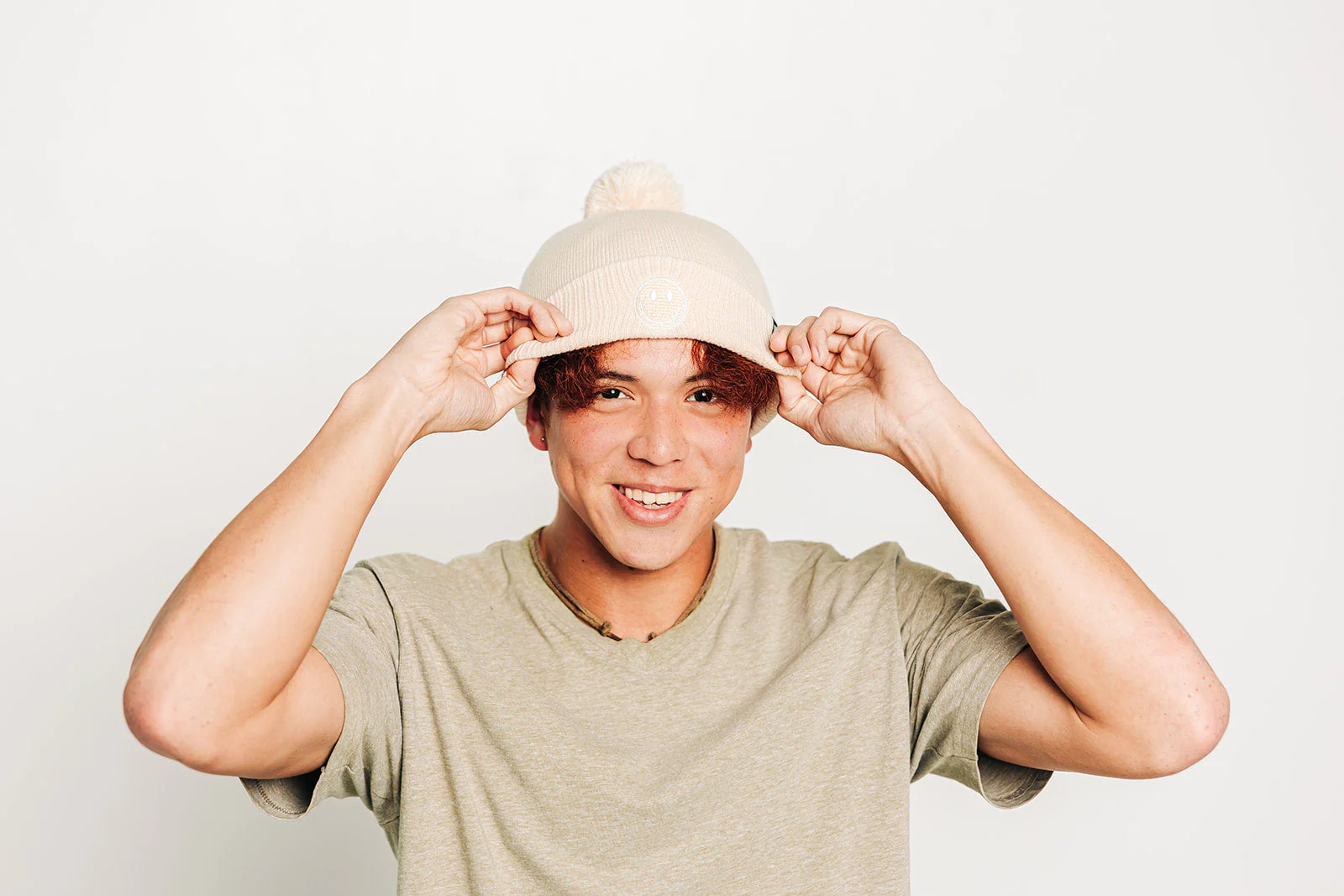Smiley Pom Pom Hat - Image 45