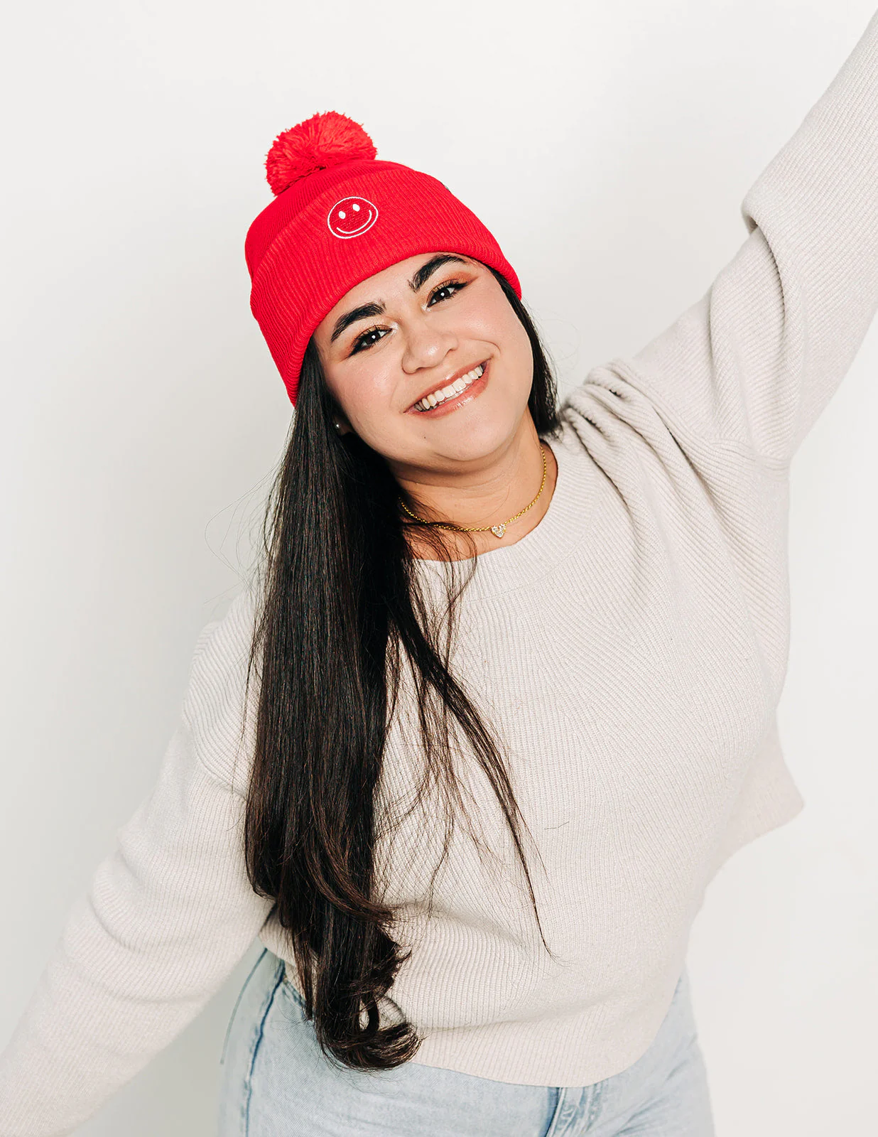 Smiley Pom Pom Hat - Image 8