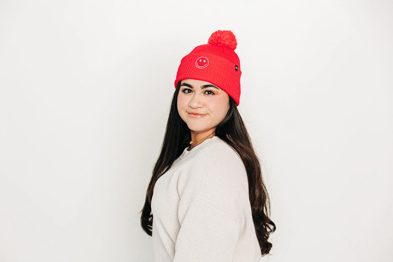 Smiley Pom Pom Hat - Image 9