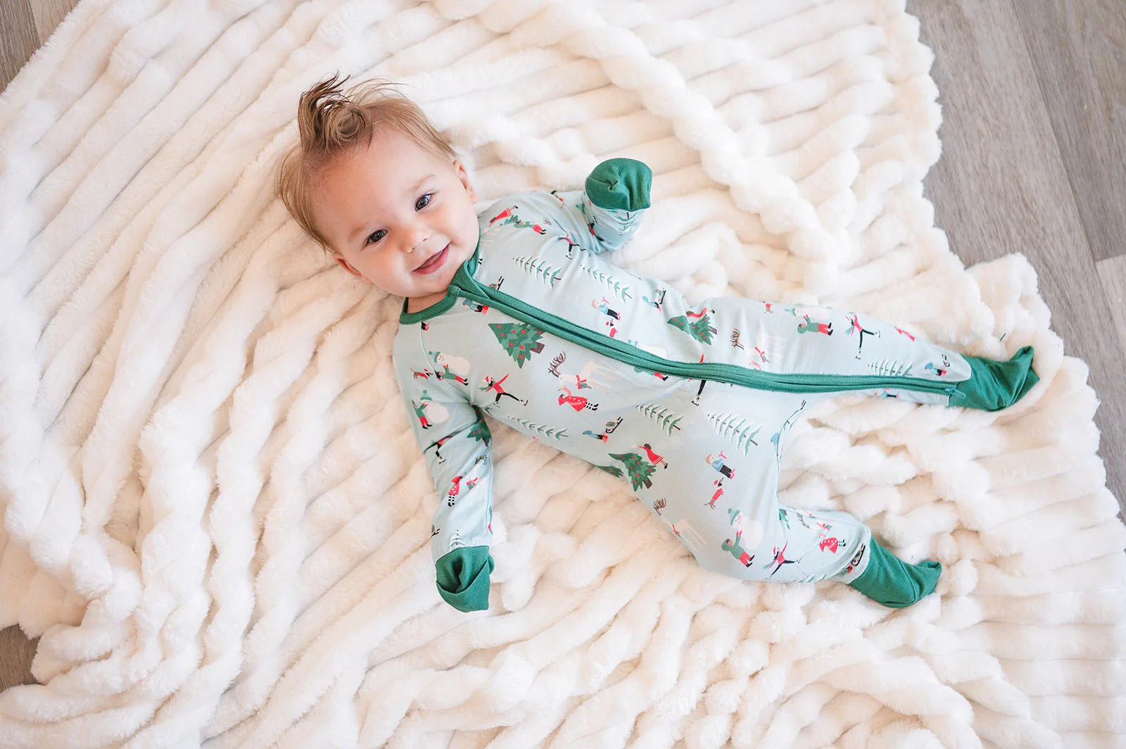Snow Day Green (Convertible Zip Footies) - Image 3