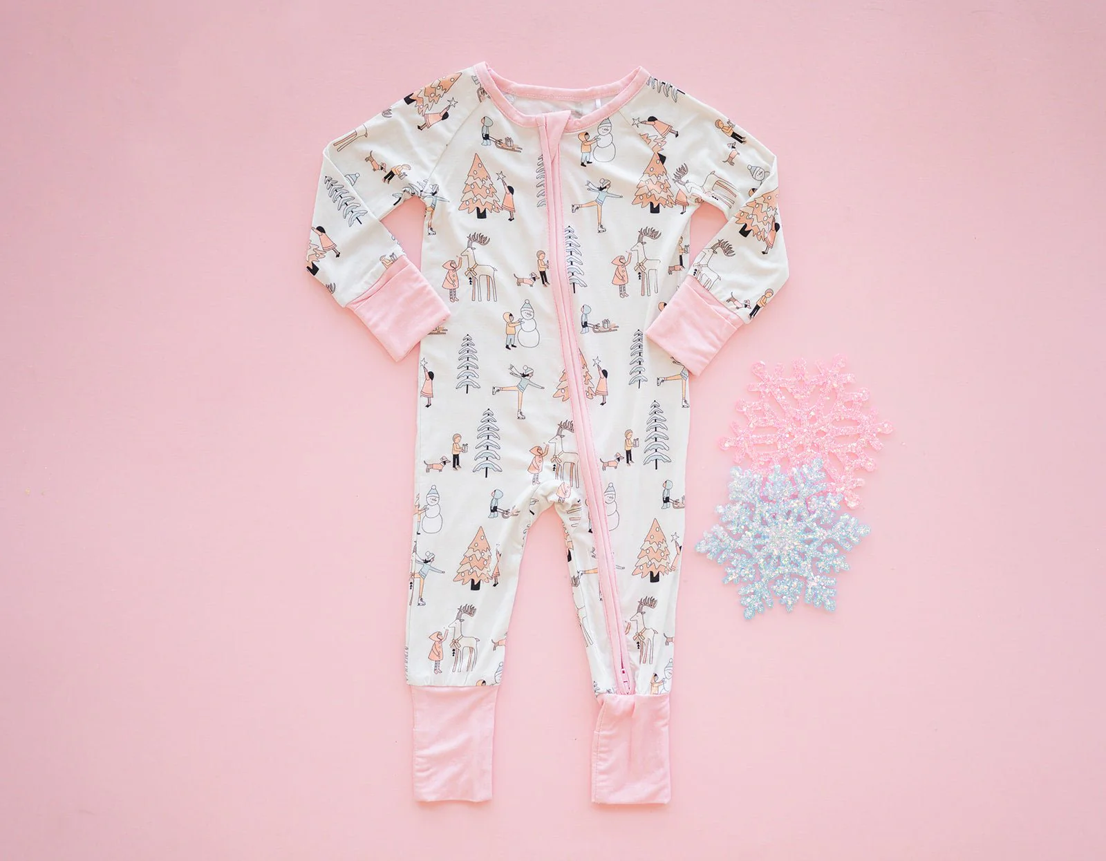 Snow Day Pink (Convertible Zip Footies) - Image 2