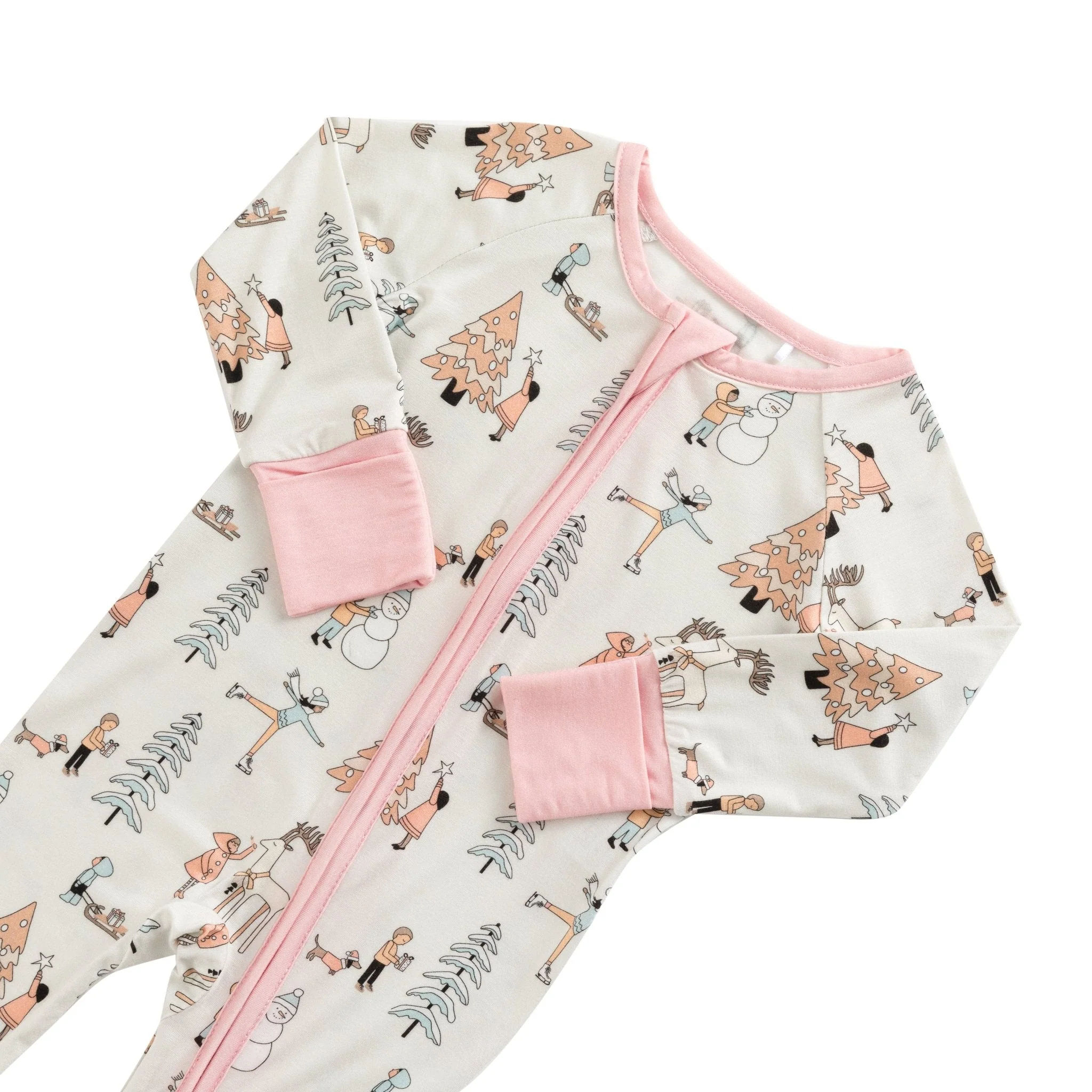 Snow Day Pink (Convertible Zip Footies) - Image 3