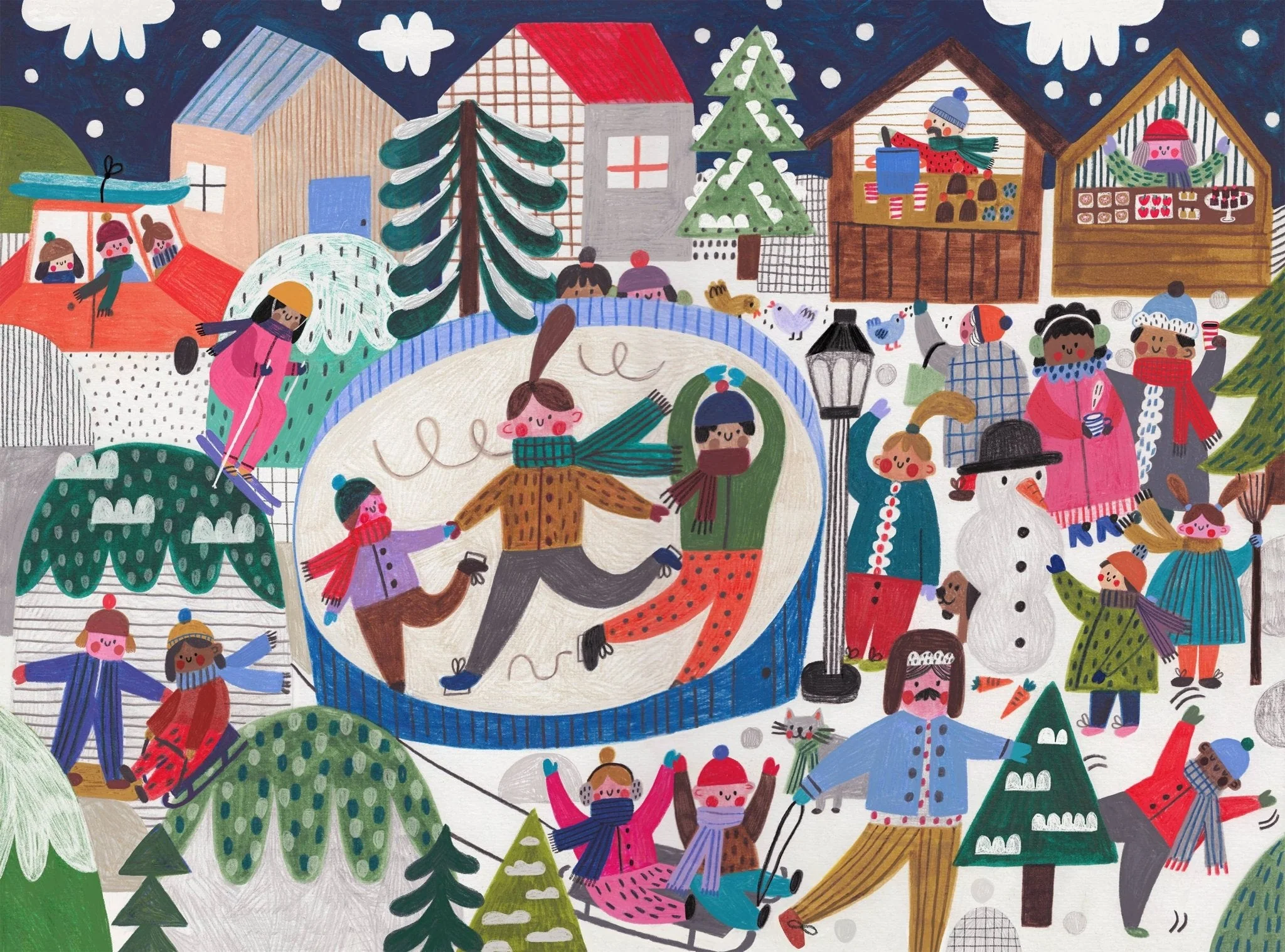 Snow Happy 1000 Piece Jigsaw Puzzle by Puzzlefolk - Image 3
