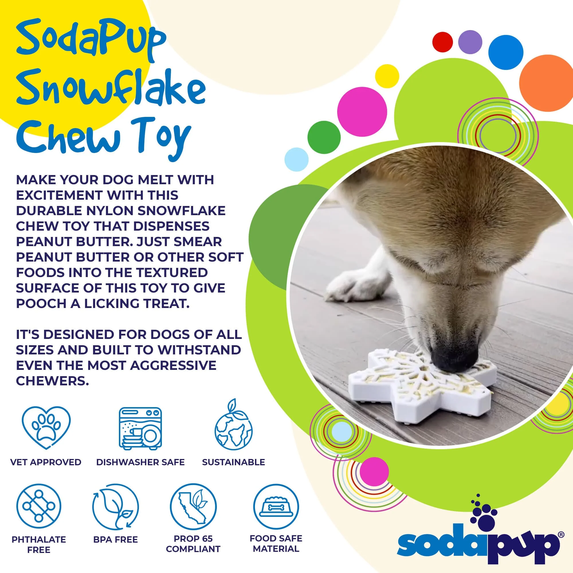 Snowflake Nylon Dog Chew Toy for Aggressive Chewers | USA Made & FDA Compliant - Image 2