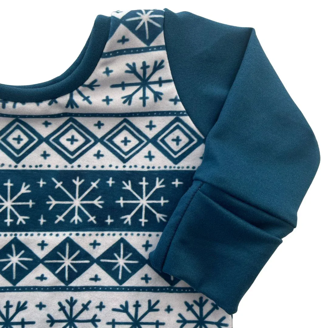 Snowflake Stripes Zip Romper - Image 2