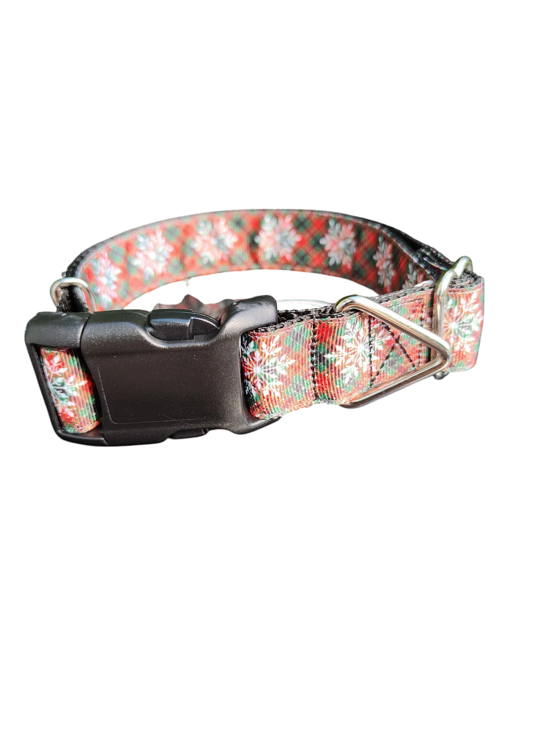 Snowflake Tartan Plaid Nylon Dog Collar - Image 2