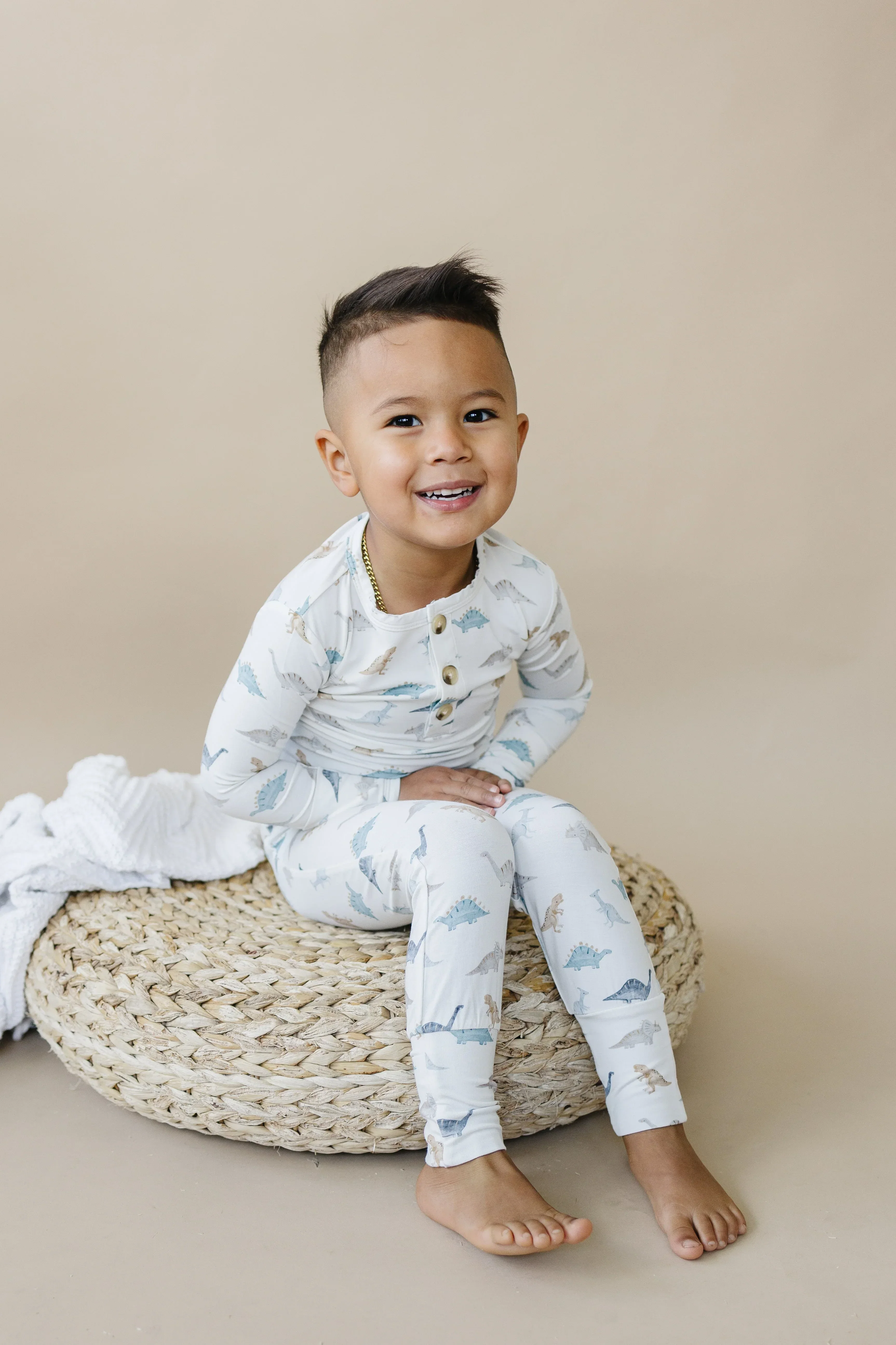 Snugglesaurus 2pc Henley Bamboo Pajamas - Sizes Newborn & Up! - Image 5