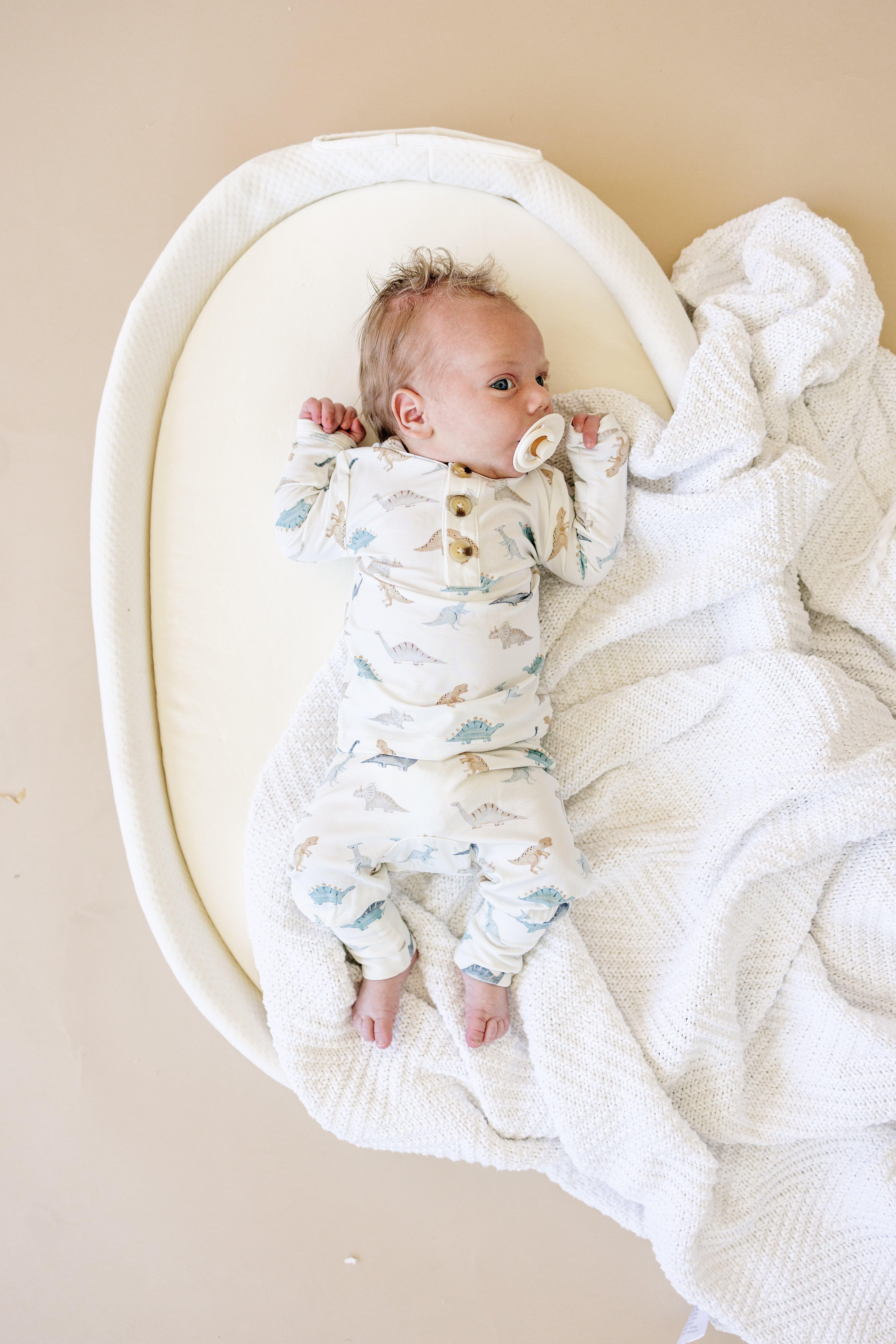 Snugglesaurus 2pc Henley Bamboo Pajamas - Sizes Newborn & Up! - Image 9