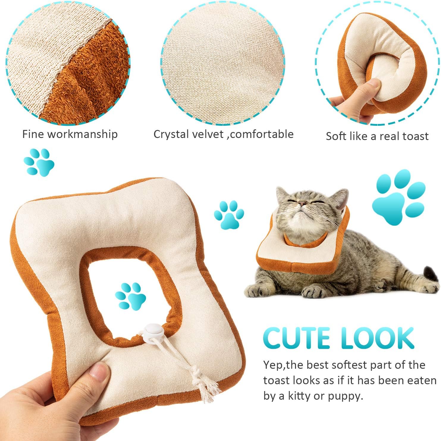 Soft Adjustable Cat Recovery Collar Cone – Cute Avocado & Toast E-Collar - Image 5