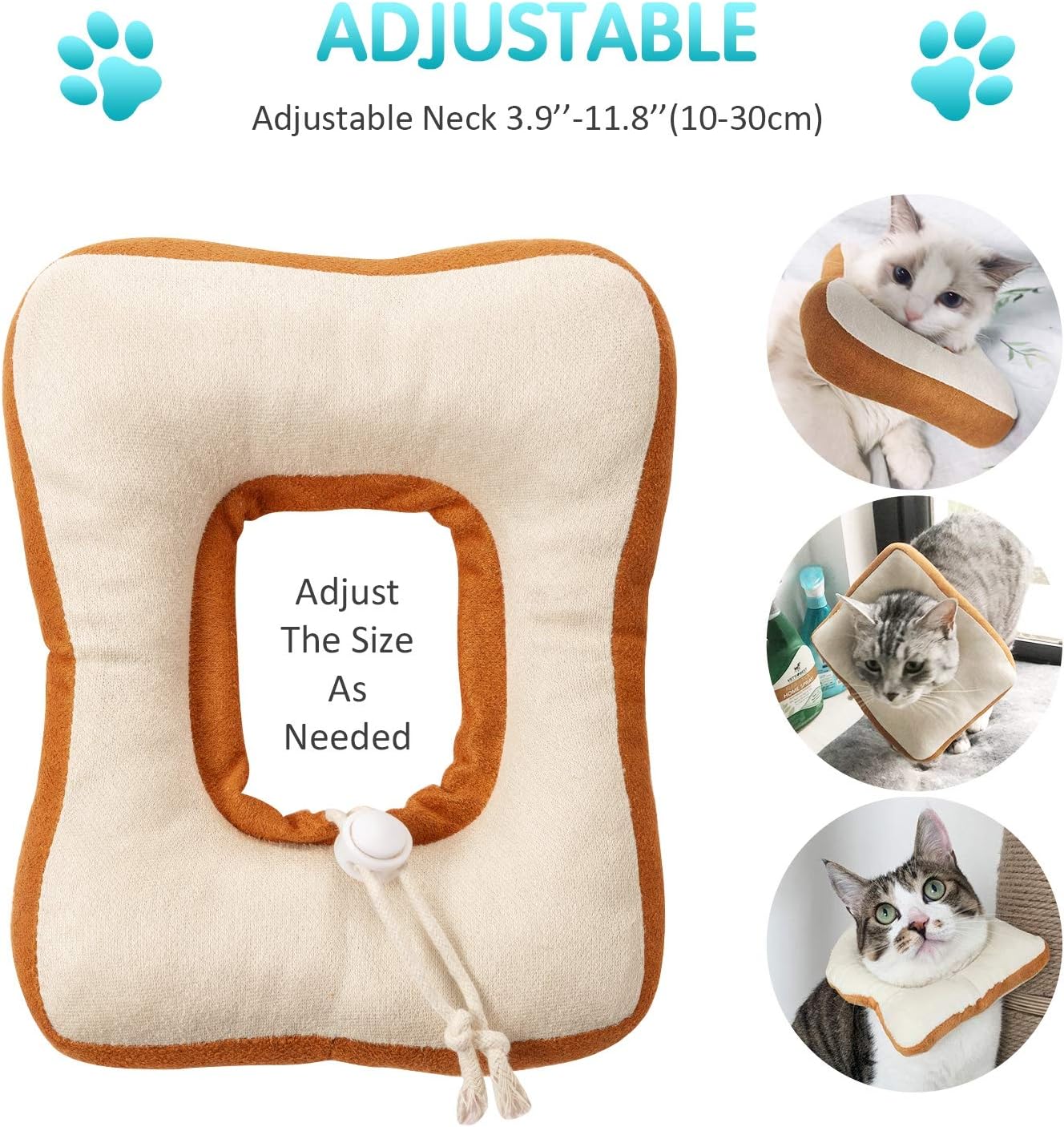 Soft Adjustable Cat Recovery Collar Cone – Cute Avocado & Toast E-Collar - Image 7