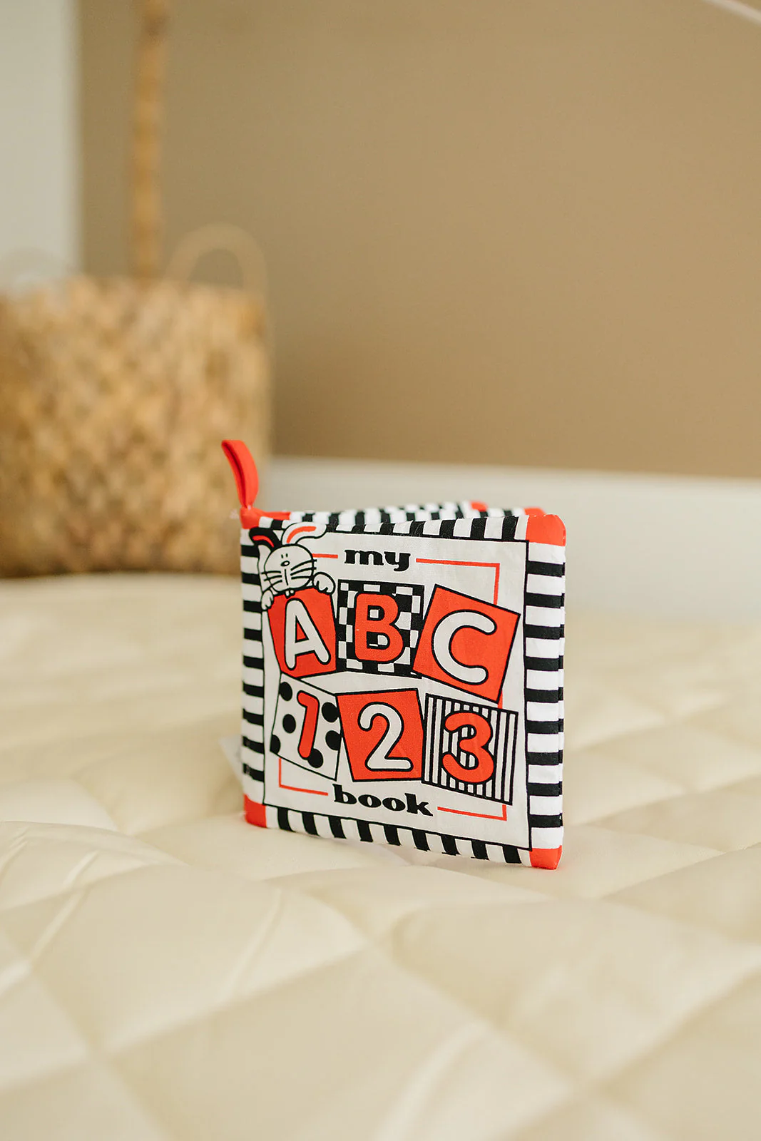 Soft Cloth Book of ABCs in High Contrast Black White Red - Image 8