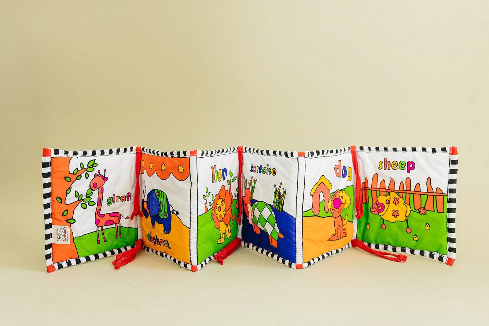 Soft Cloth Book of Animals and Cars in High Contrast Black White Red - Image 3