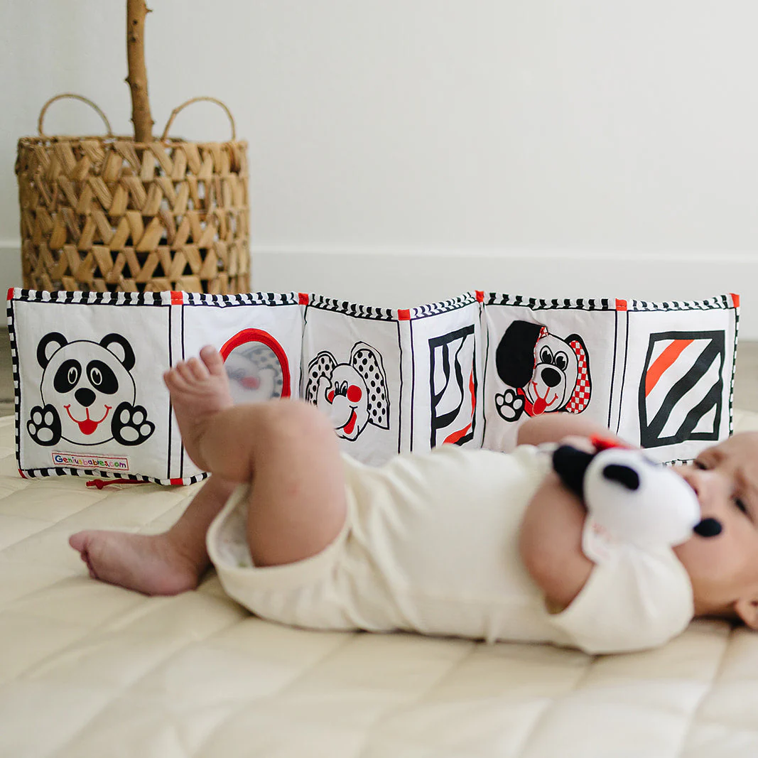 Soft Cloth Book of Animals and Cars in High Contrast Black White Red - Image 7