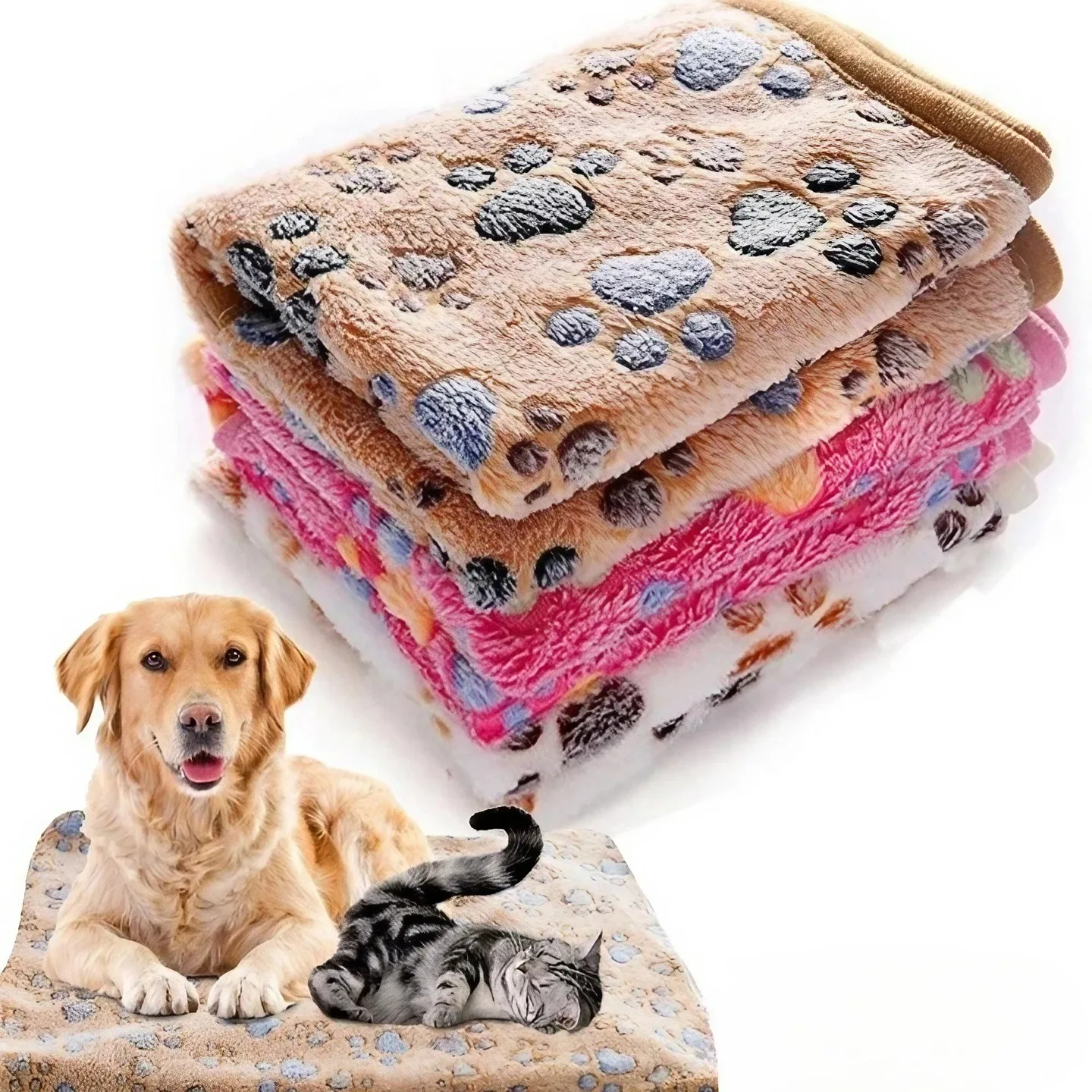 Soft Fluffy Pet Blanket – Cute Cartoon Pattern - Image 3