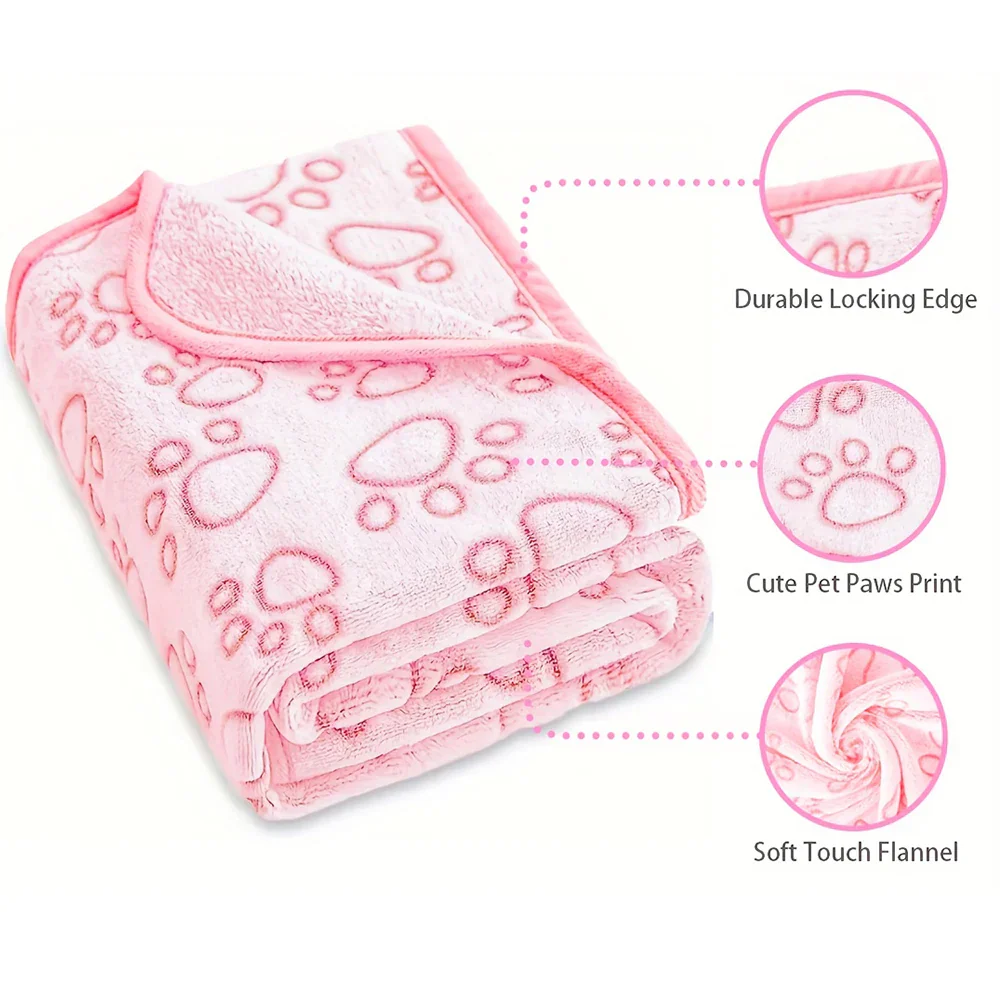 Soft Fluffy Pet Blanket – Cute Paw Print Warm Fleece Mat for Dogs & Cats - Image 5