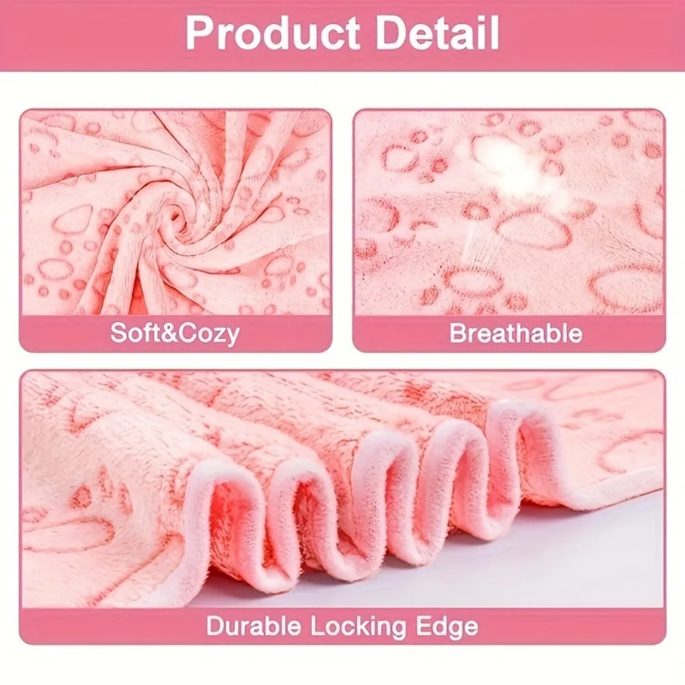 Soft Fluffy Pet Blanket – Cute Paw Print Warm Fleece Mat for Dogs & Cats - Image 7