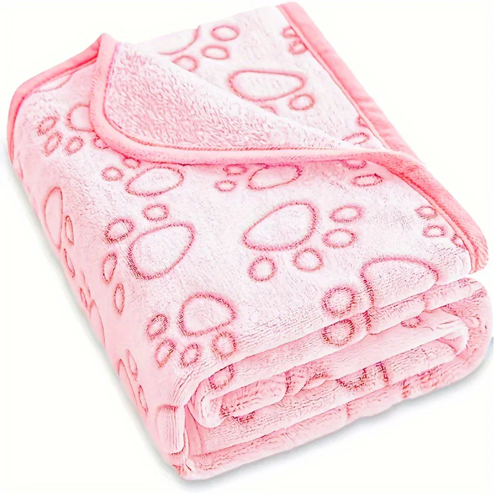 Soft Fluffy Pet Blanket – Cute Paw Print Warm Fleece Mat for Dogs & Cats - Image 8
