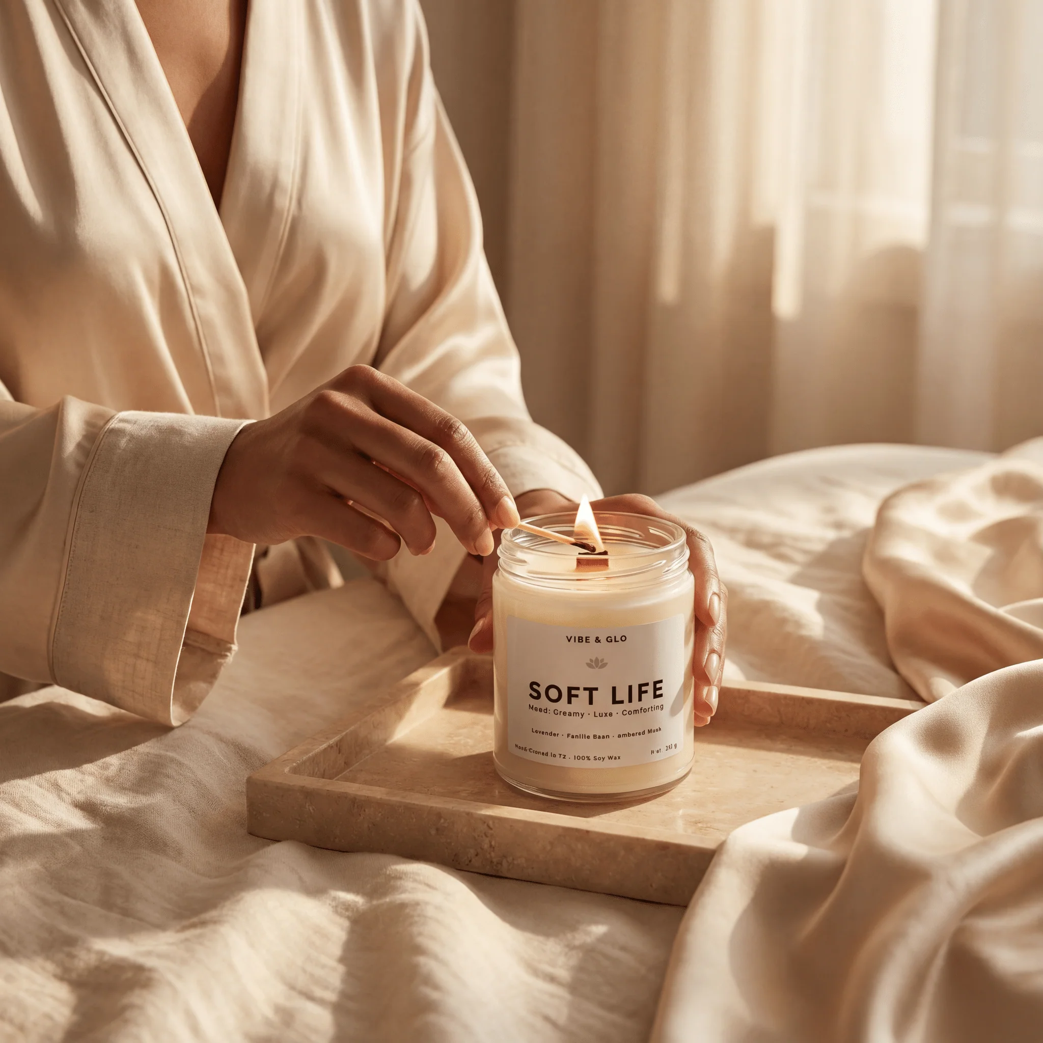 Soft Life - Lavender & Vanilla Soy Candle - Image 4