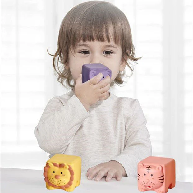 Soft Plastic Building Blocks For Infants And Young Children Early Education Digital Cognitive Animal Relief Matching Toys - Image 4