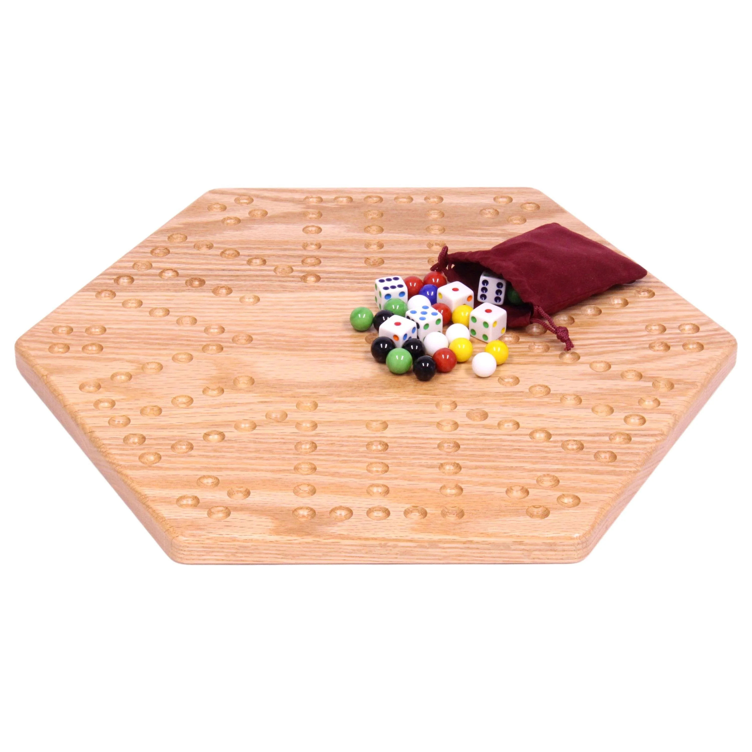Solid Oak 16" Wide Aggravation Game Board, Unpainted Holes, Double-sided - Image 2