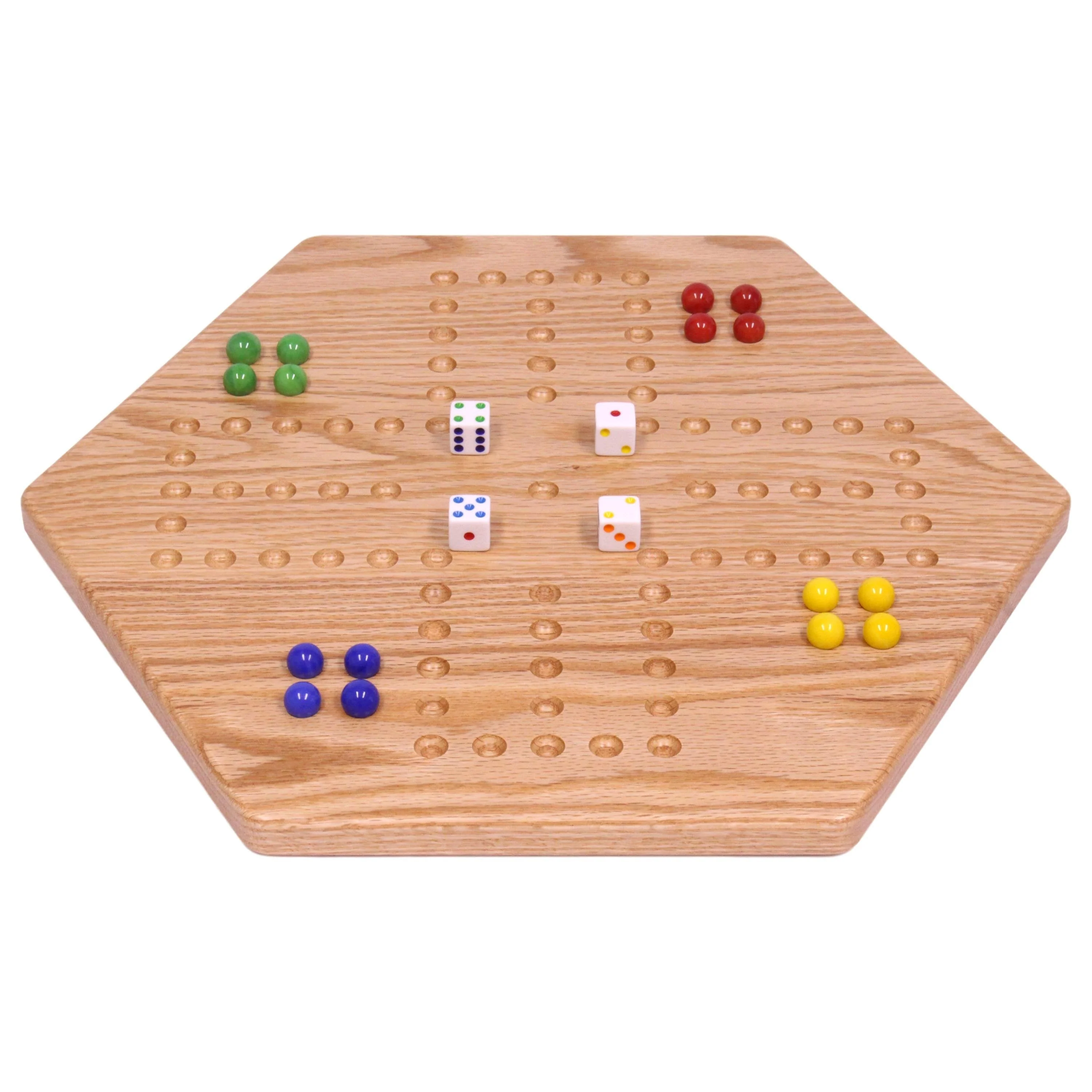 Solid Oak 16" Wide Aggravation Game Board, Unpainted Holes, Double-sided - Image 3