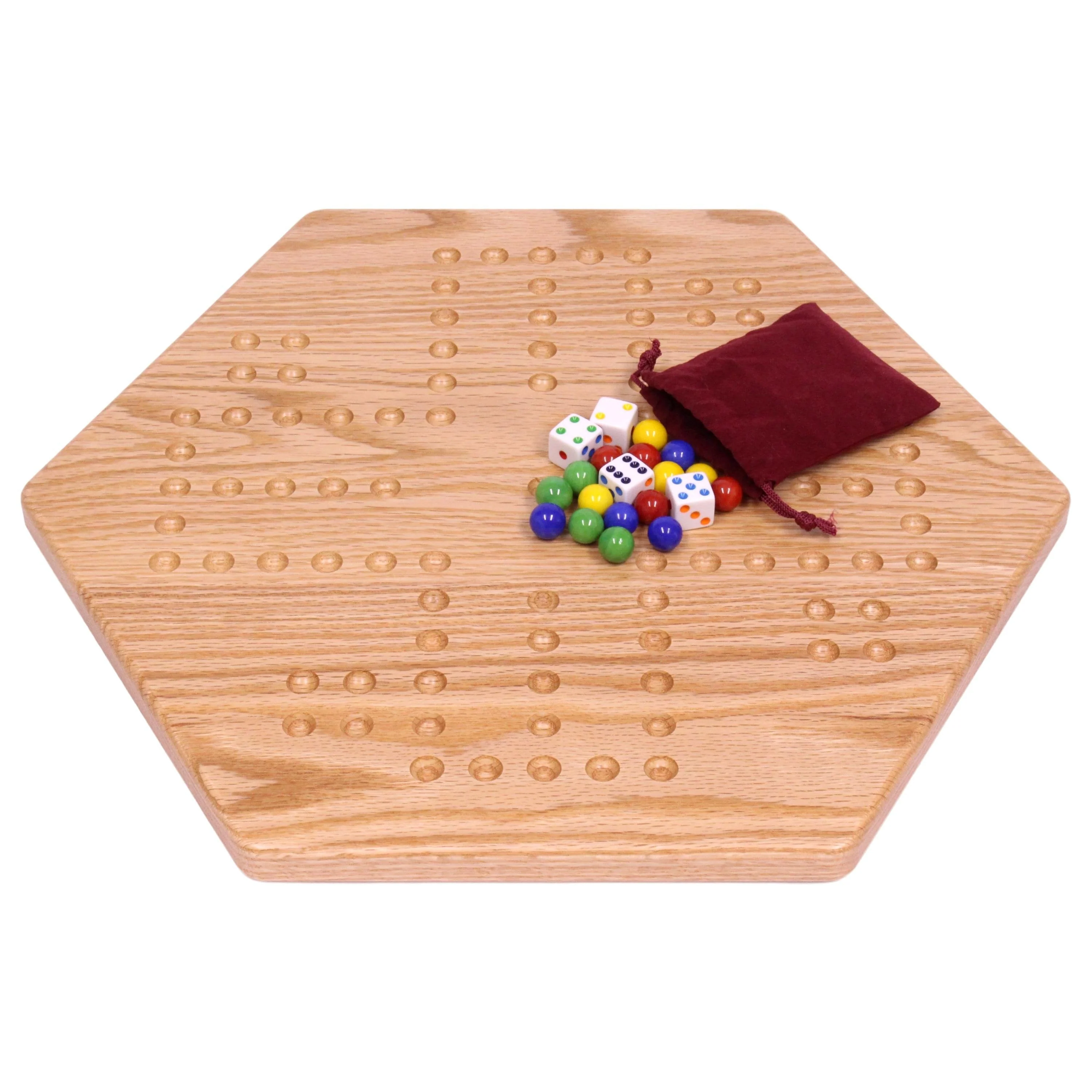 Solid Oak 16" Wide Aggravation Game Board, Unpainted Holes, Double-sided - Image 4