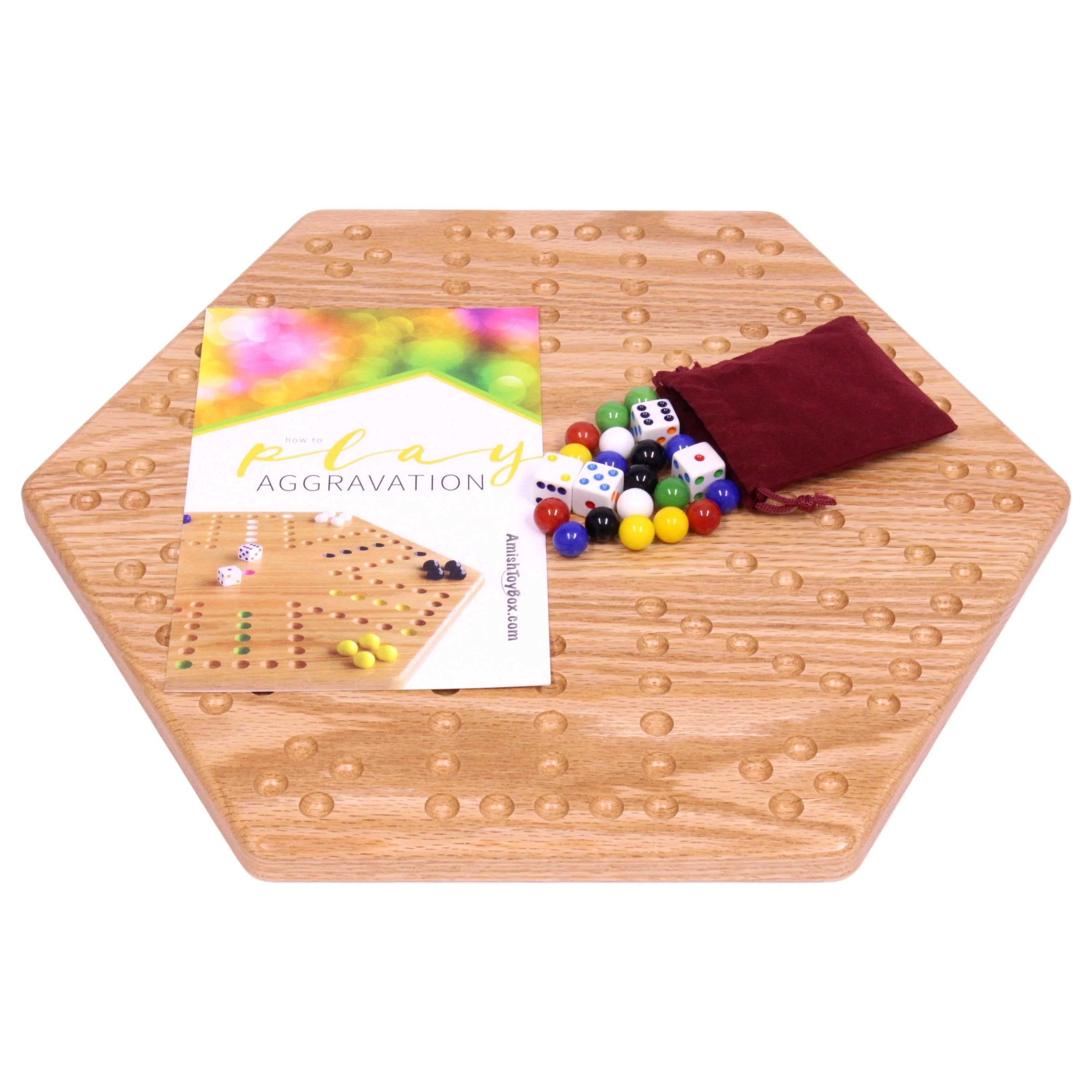 Solid Oak 16" Wide Aggravation Game Board, Unpainted Holes, Double-sided - Image 5