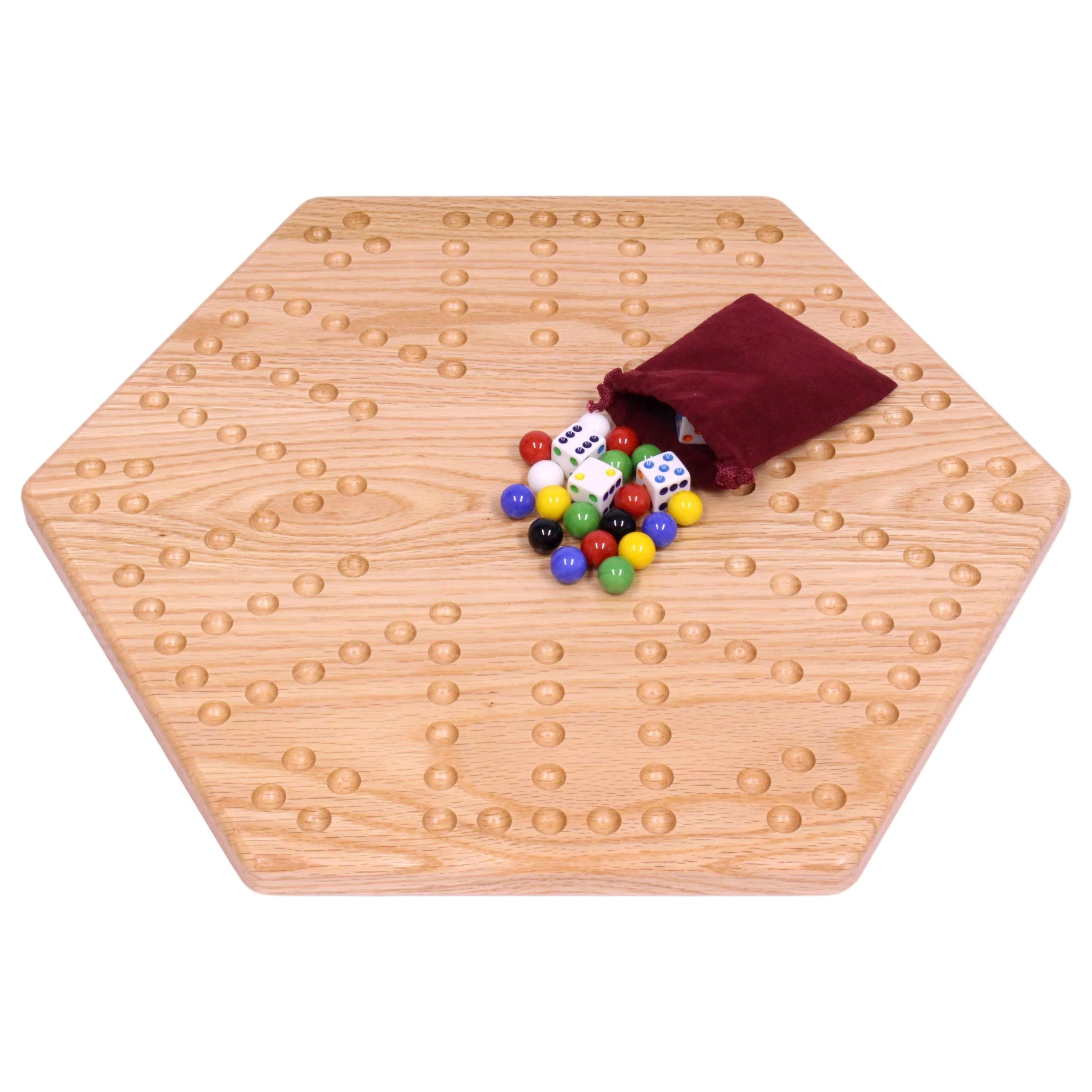 Solid Oak 16" Wide Aggravation Game Board, Unpainted Holes, Double-sided - Image 8
