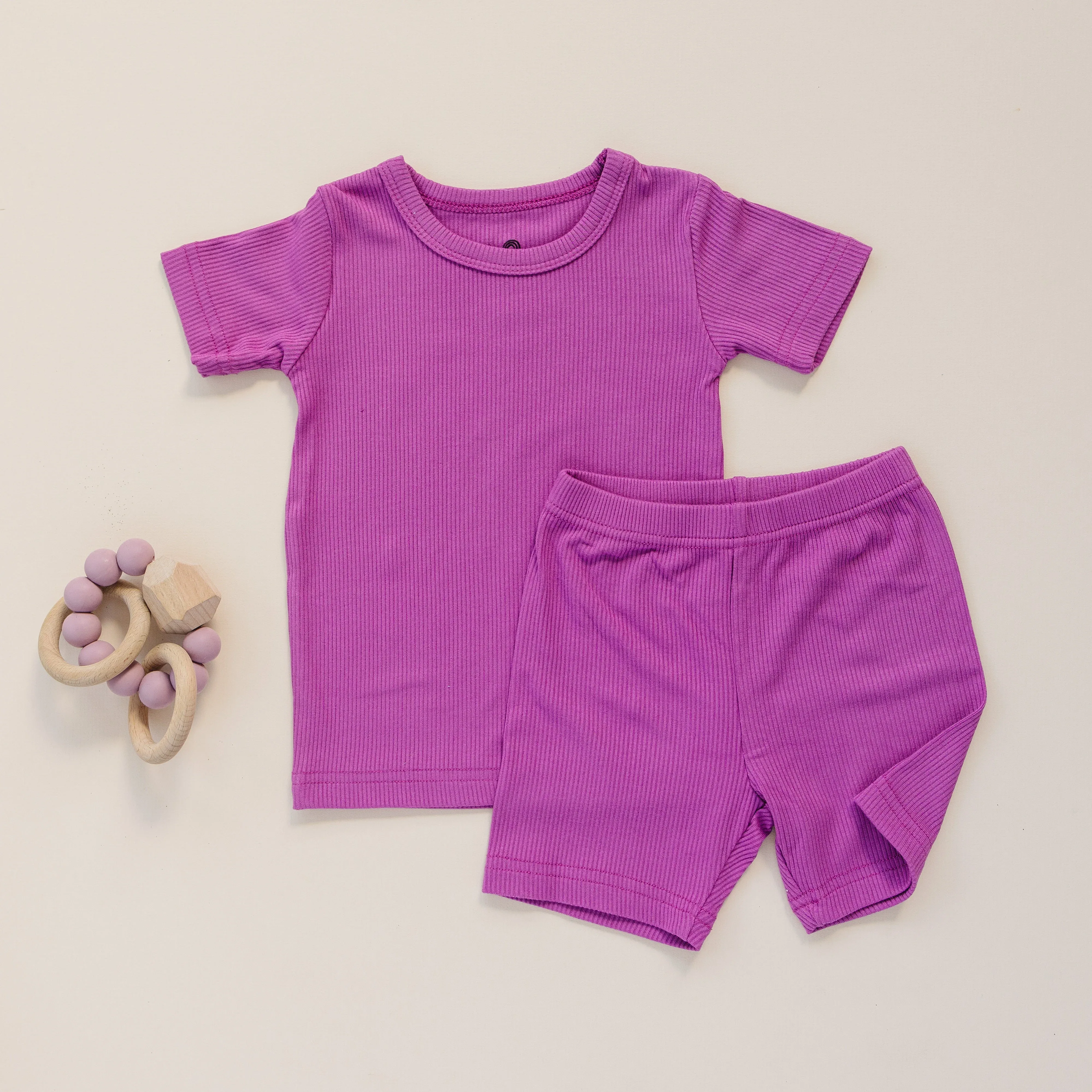 Solid Ribbed Bamboo 2pc Pajamas - more colors - Image 7