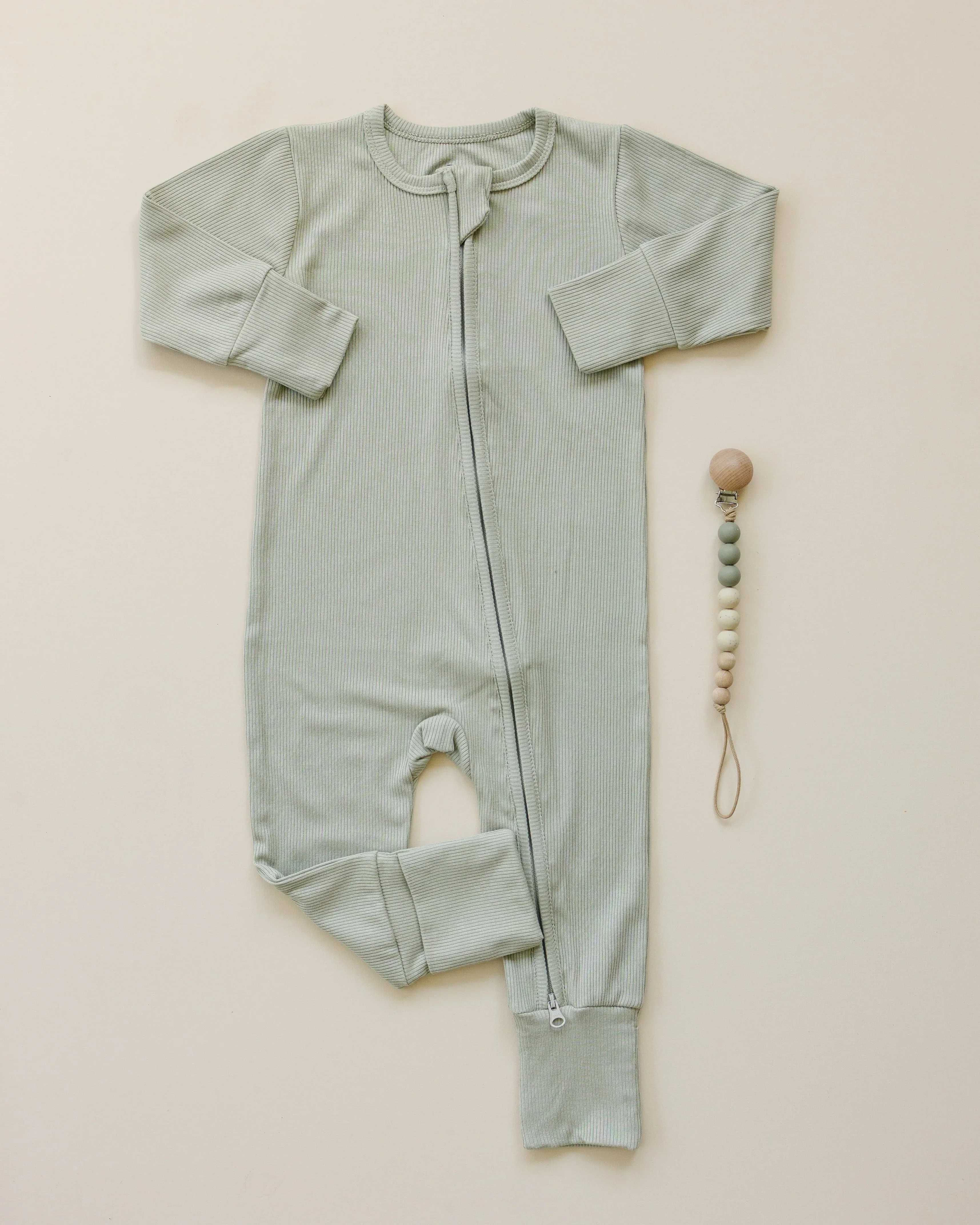 Solid Ribbed Bamboo Zippy Romper - more colors - Image 16