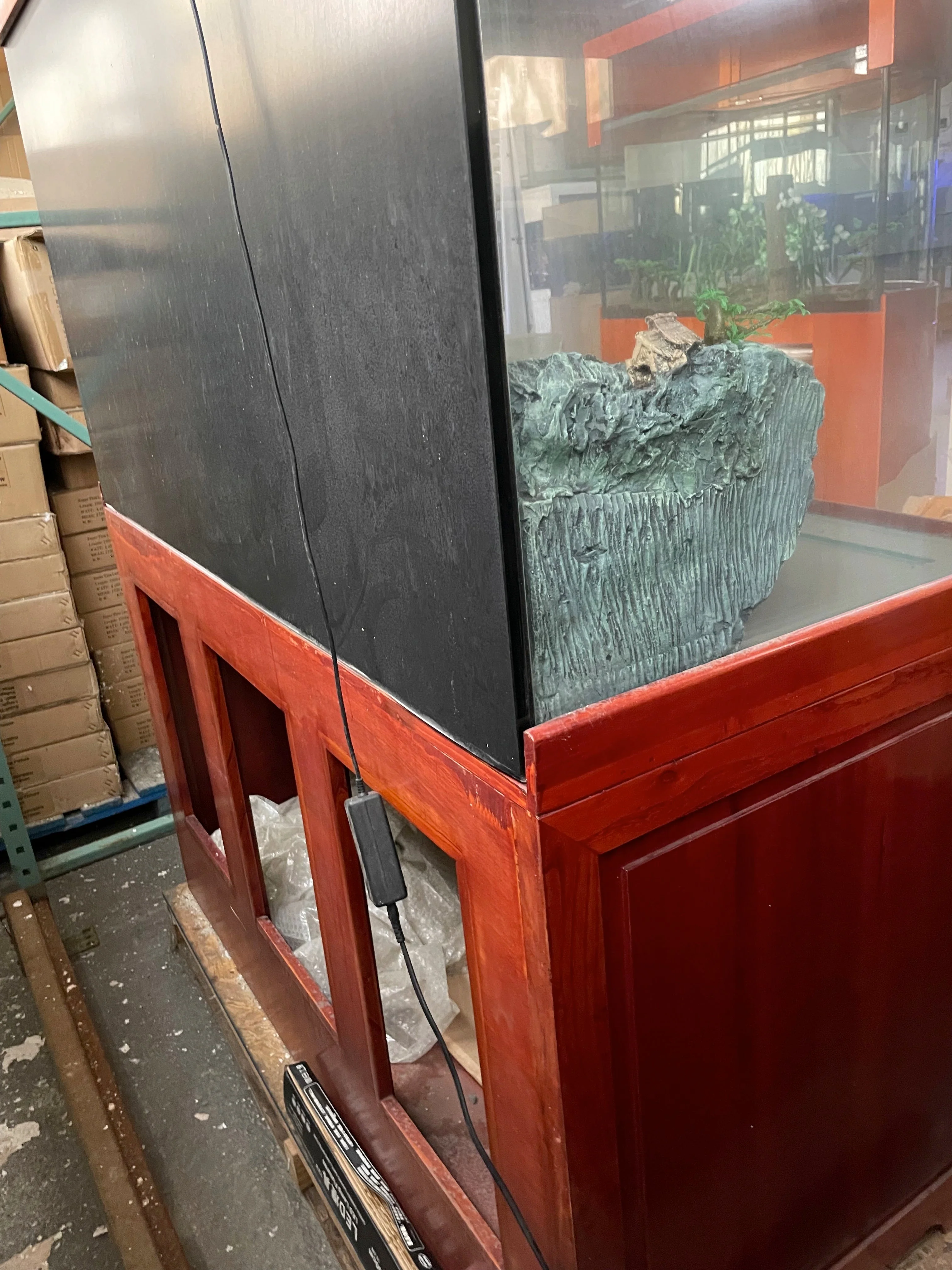 SOLID WOOD 160 Gallon Ultraclear Starphire Glass Reef-Ready Aquarium in Premium Cherry Solid Wood Furniture - Image 4
