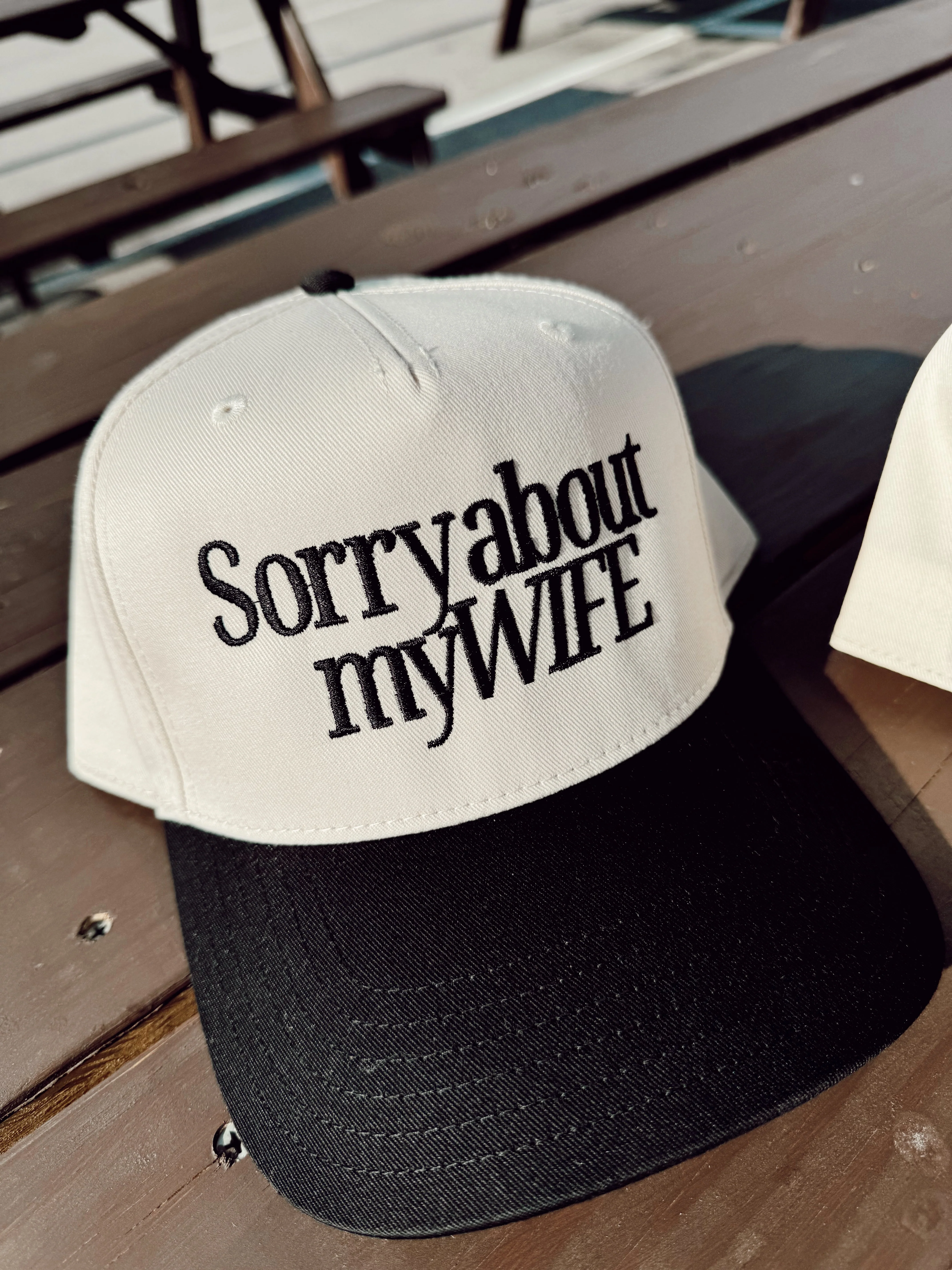 Sorry about my Husband / Wife Vintage Trucker Hat - Image 10