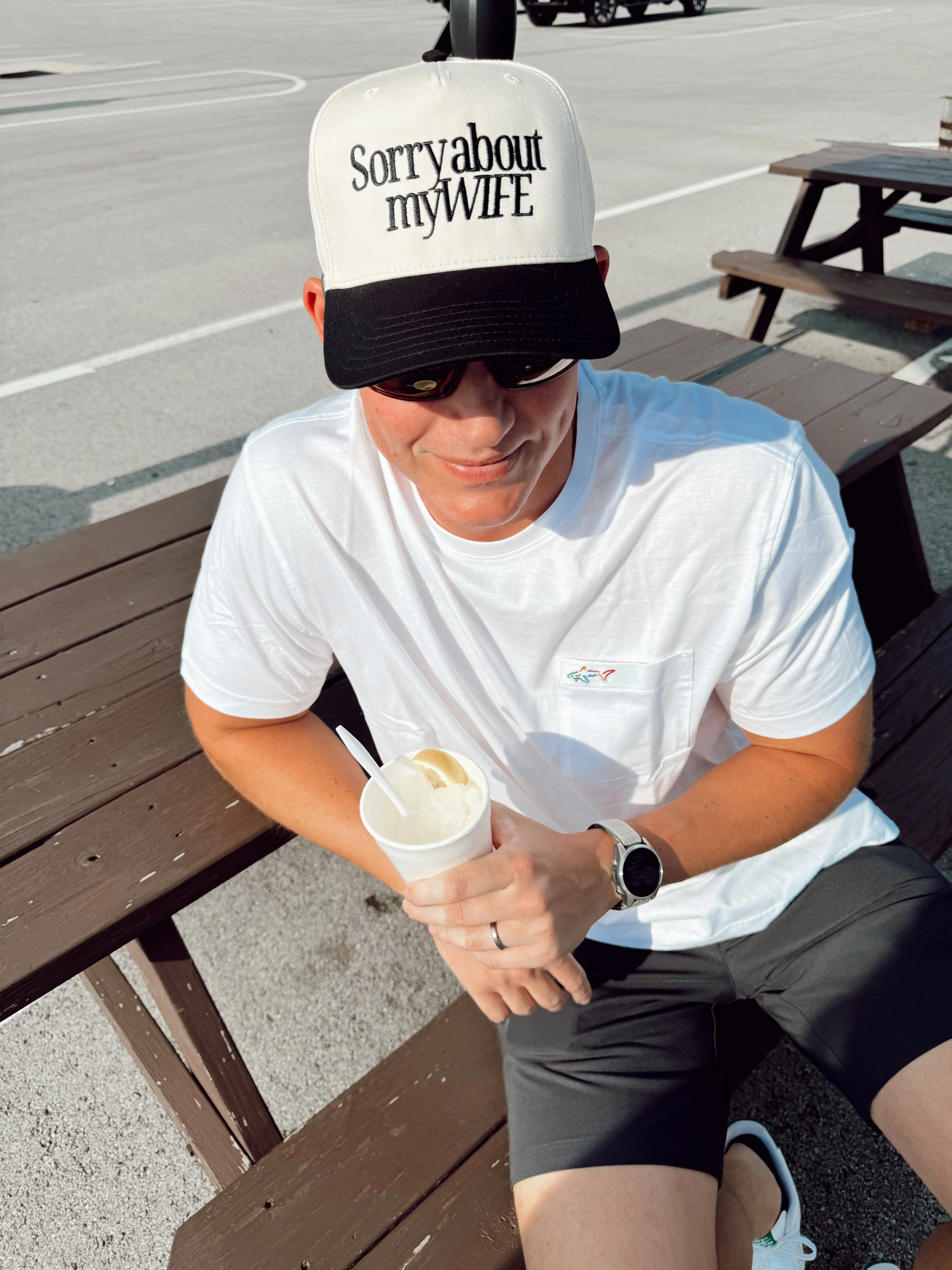 Sorry about my Husband / Wife Vintage Trucker Hat - Image 11