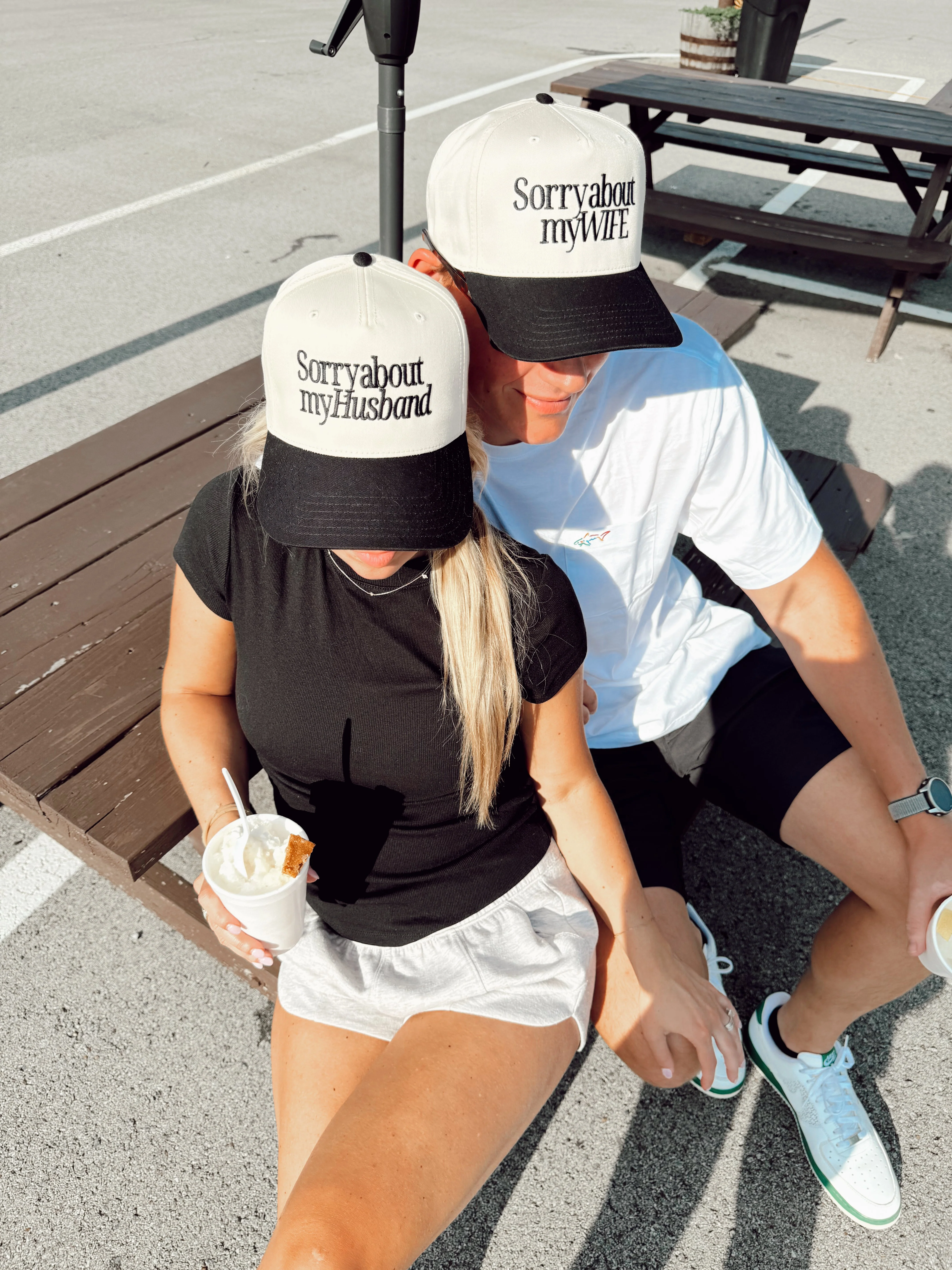 Sorry about my Husband / Wife Vintage Trucker Hat - Image 14