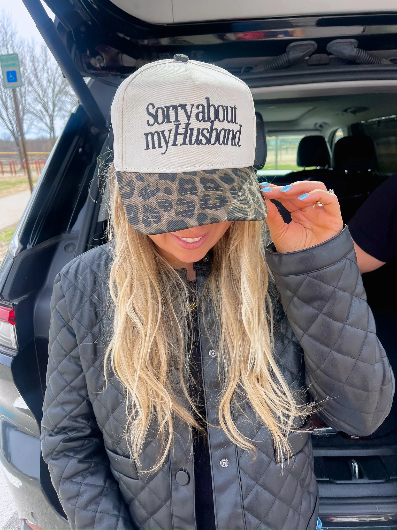 Sorry about my Husband / Wife Vintage Trucker Hat - Image 18