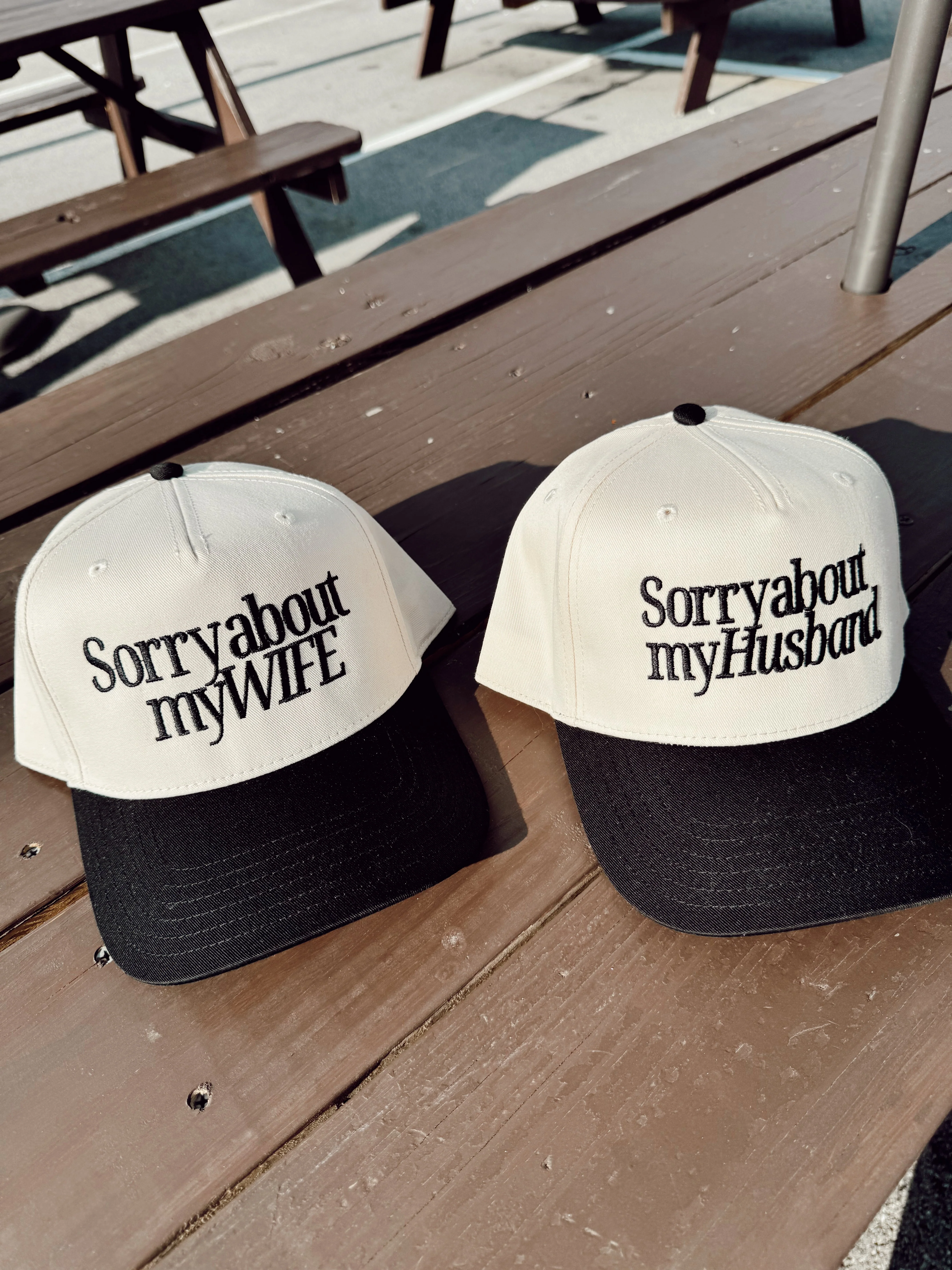 Sorry about my Husband / Wife Vintage Trucker Hat - Image 2