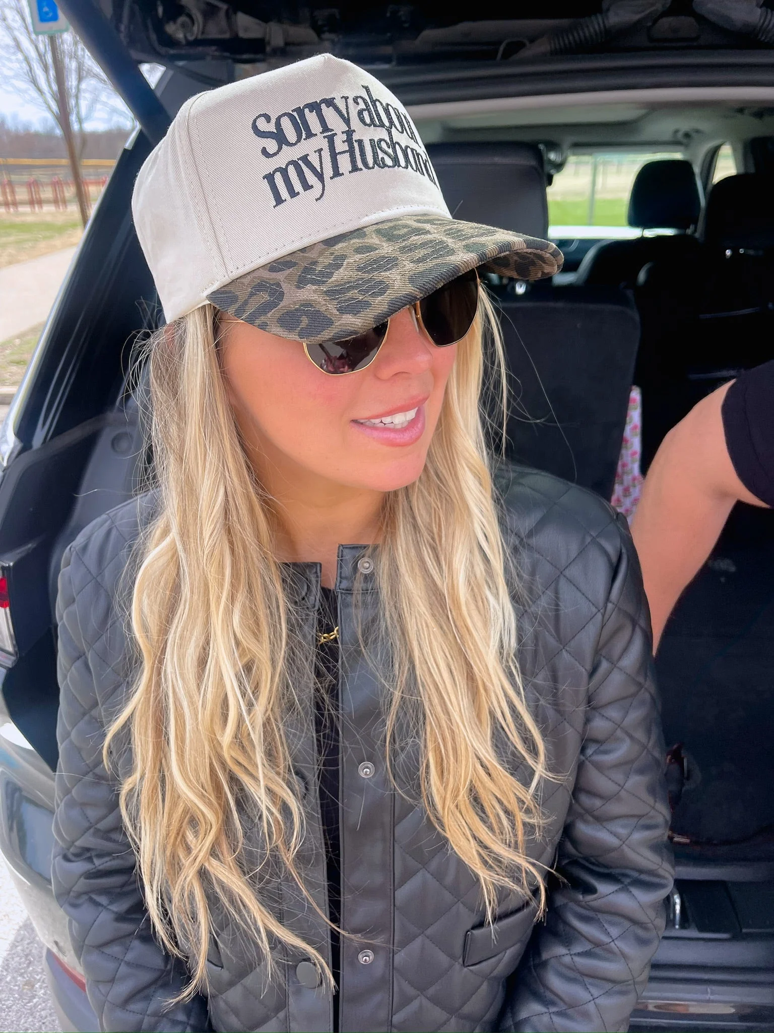 Sorry about my Husband / Wife Vintage Trucker Hat - Image 4