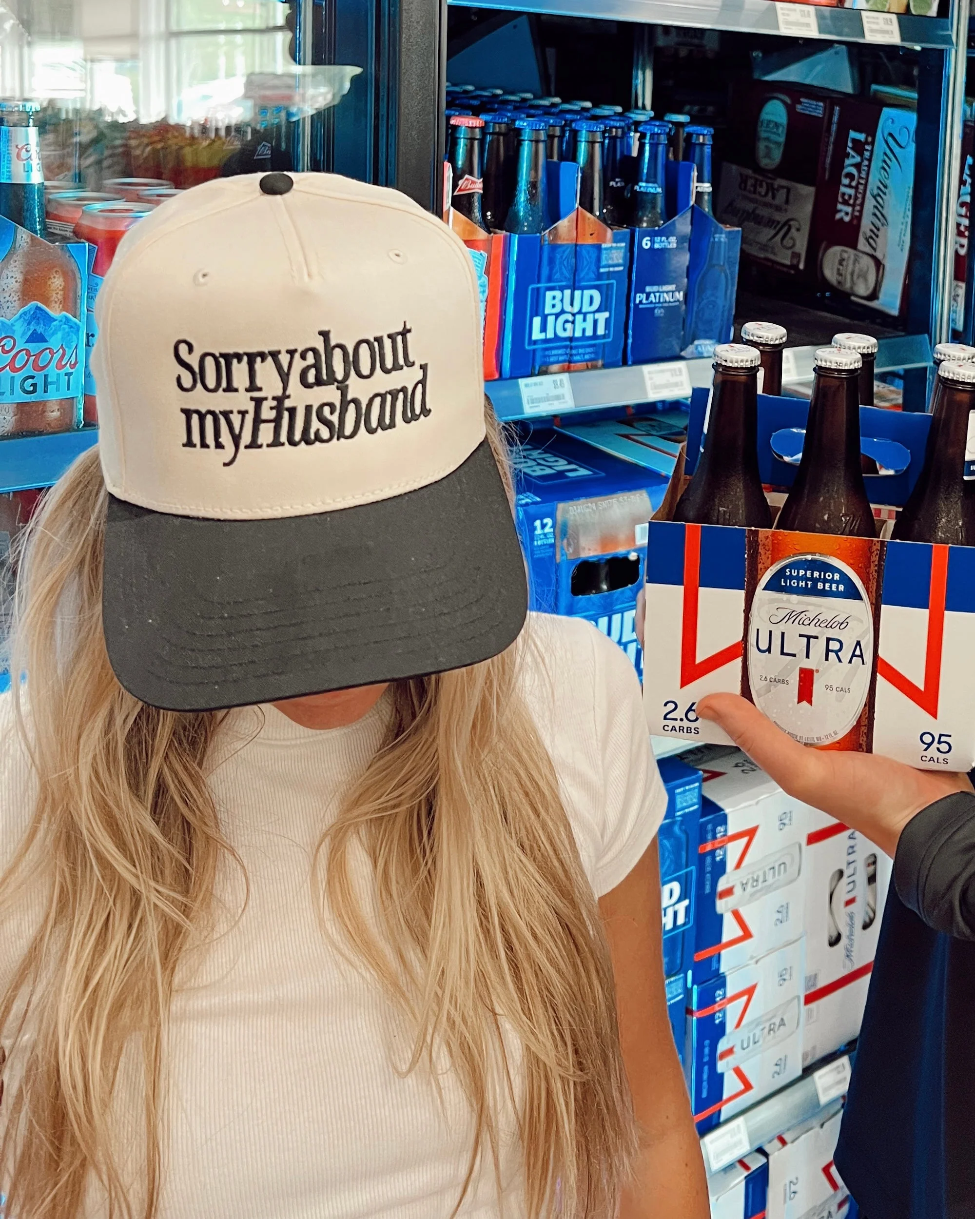 Sorry about my Husband / Wife Vintage Trucker Hat - Image 6