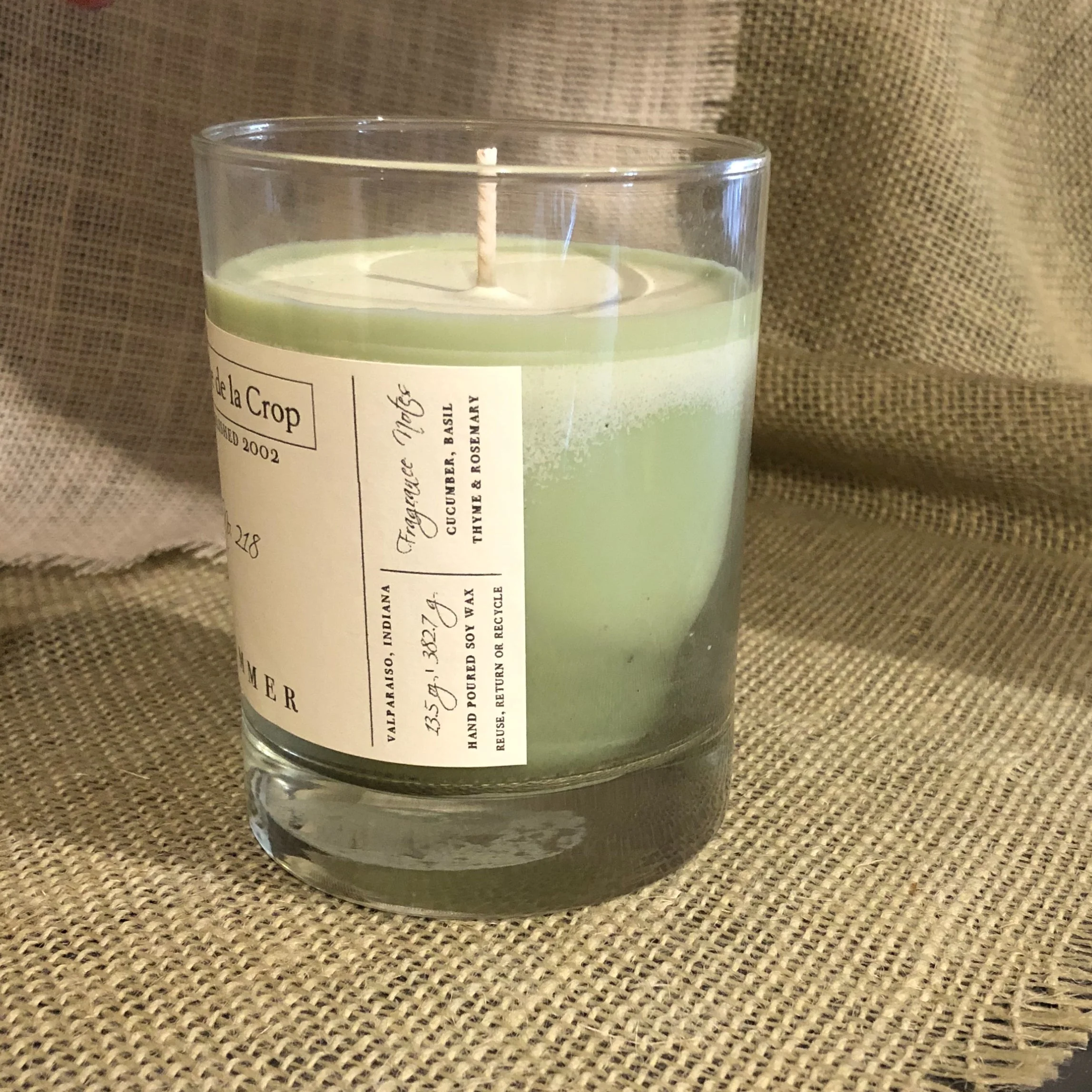 Soy Candle - Summer (Cucumber & Basil) - Image 2