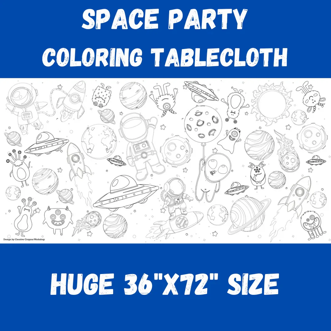 Space  Coloring Tablecloth - Image 2