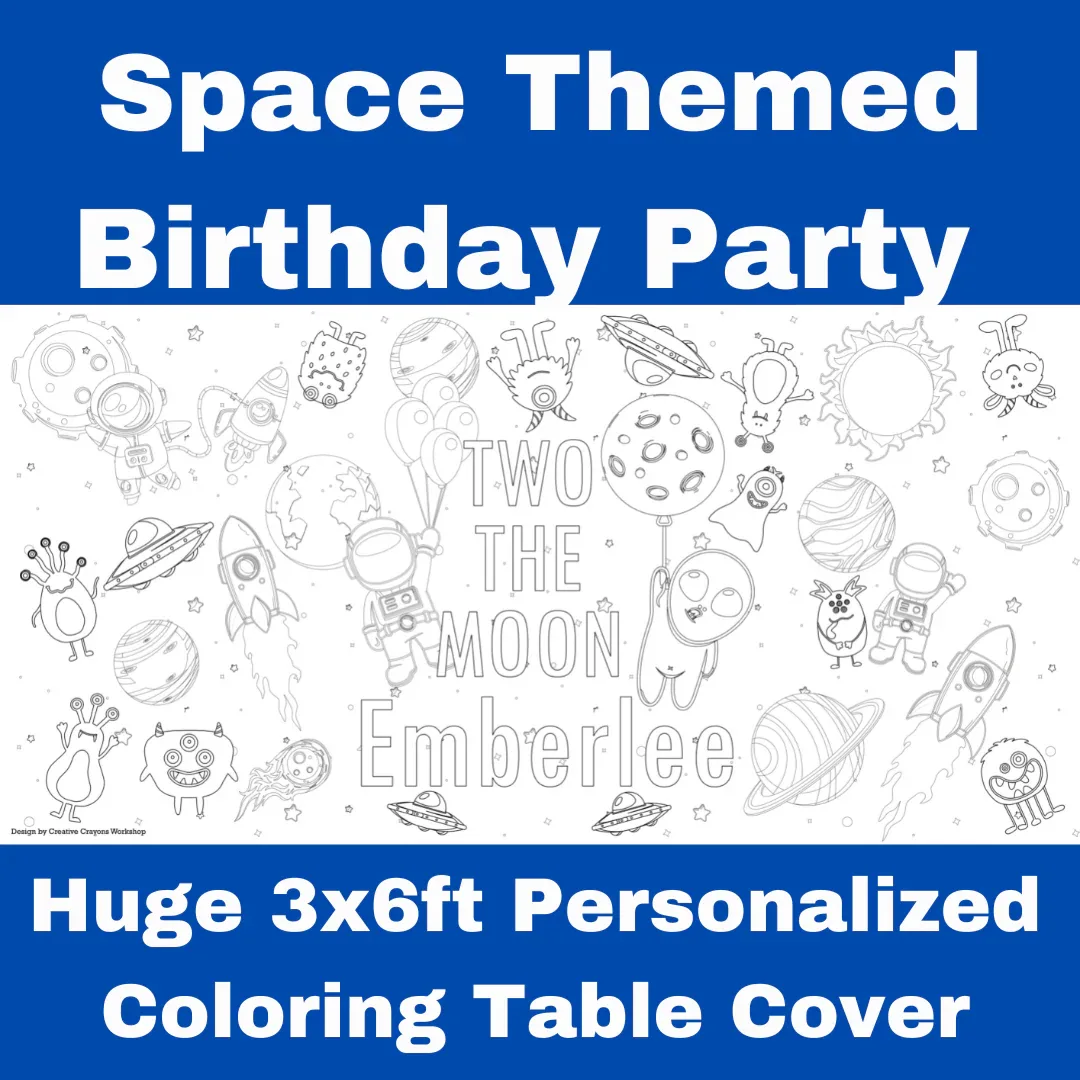 Space  Coloring Tablecloth - Image 4