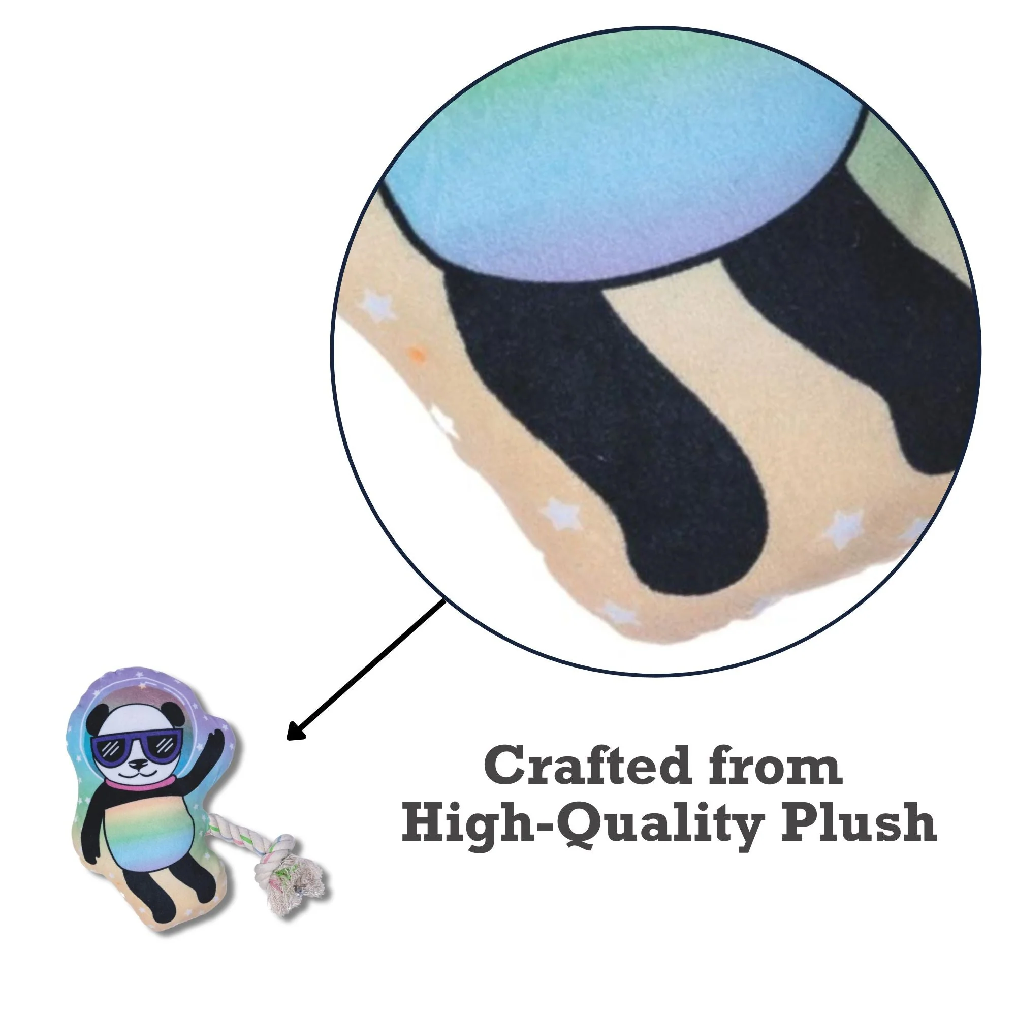 Space Panda Plush Dog Toy – with Squeaker & Crinkle Paper for Fun Play - Image 8
