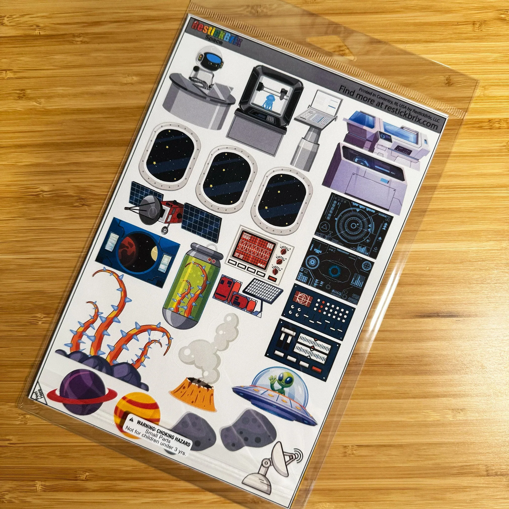 Space: Reusable Decals for Customizing Magnetic Tiles, Plastic Bricks, and more - Image 3