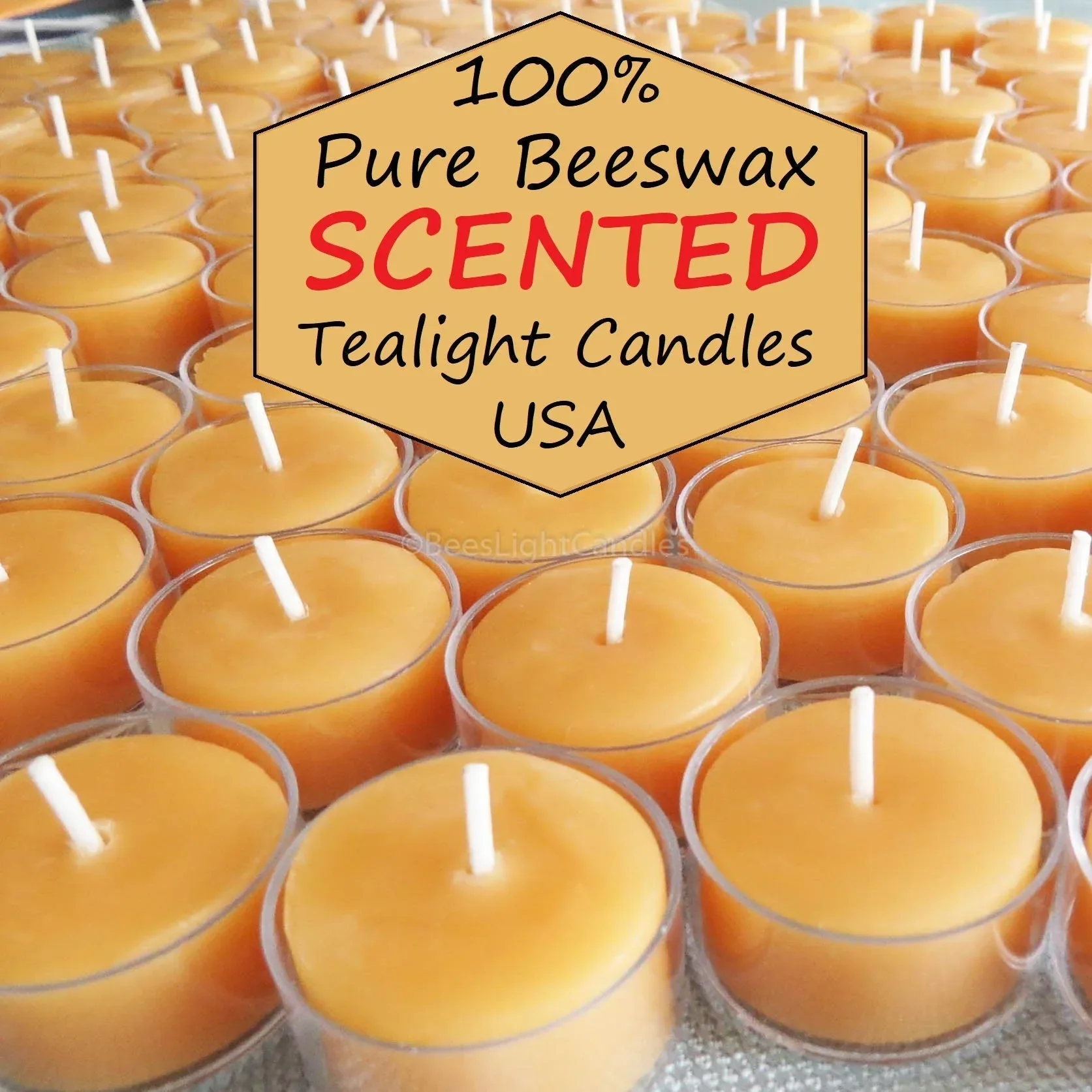 Spiced Pumpkin Latte Scented Beeswax Tealight Candles - Image 2