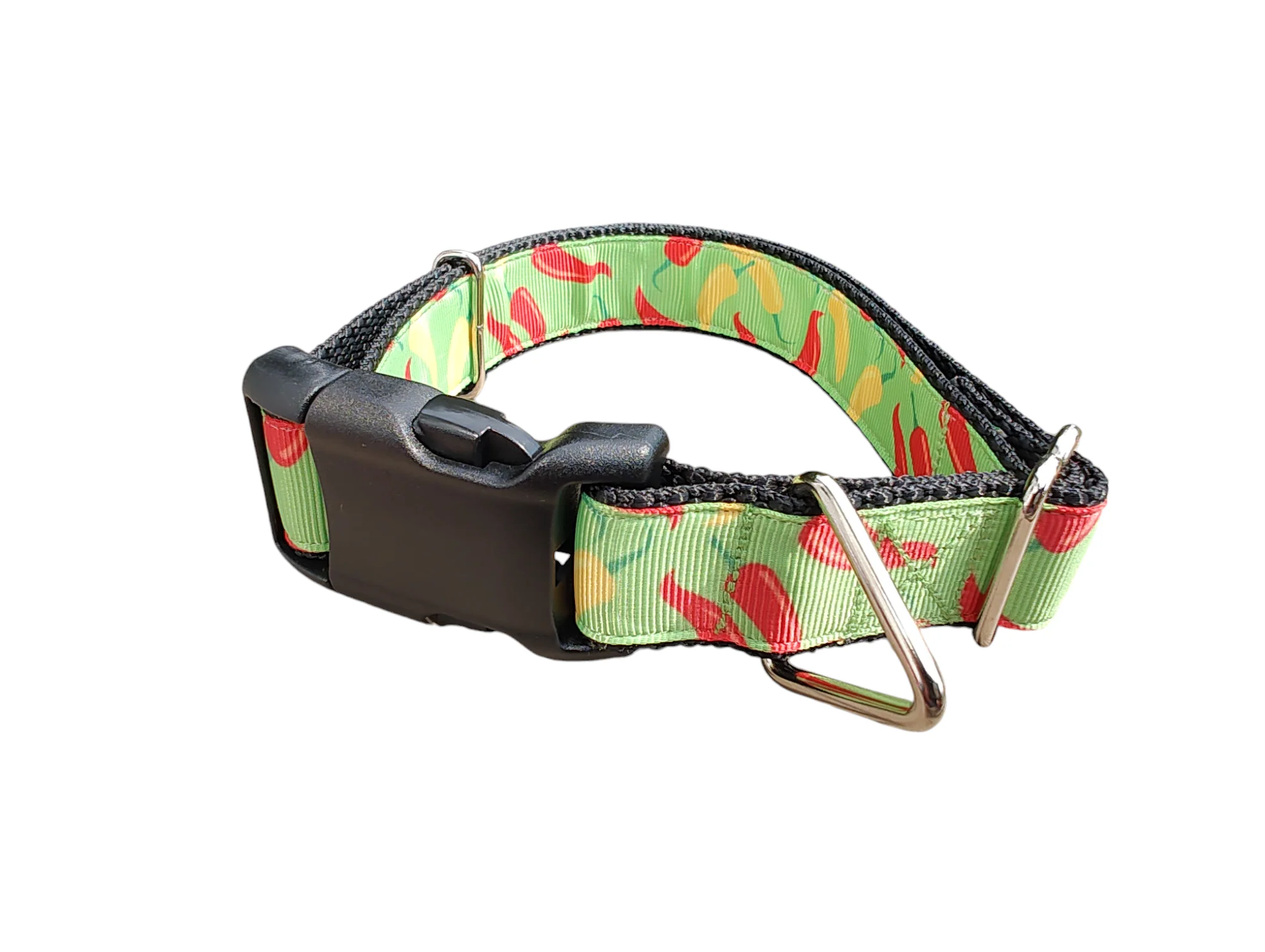 Spicy Colored Peppers Nylon Dog Collar - Image 2