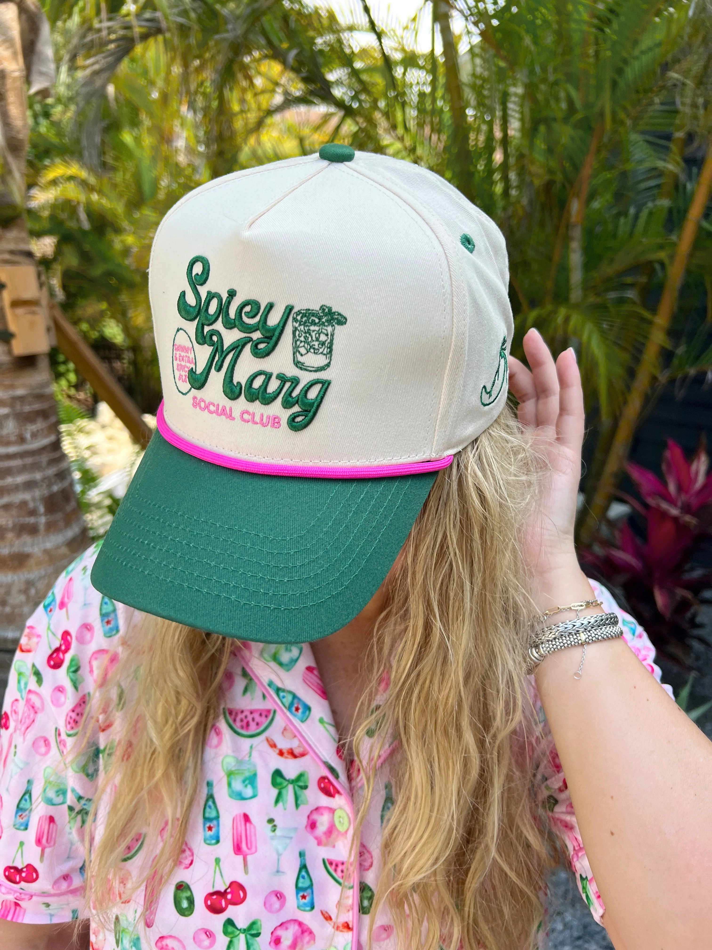 Spicy Marg Social Club - Green Vintage Trucker Hat - Image 2