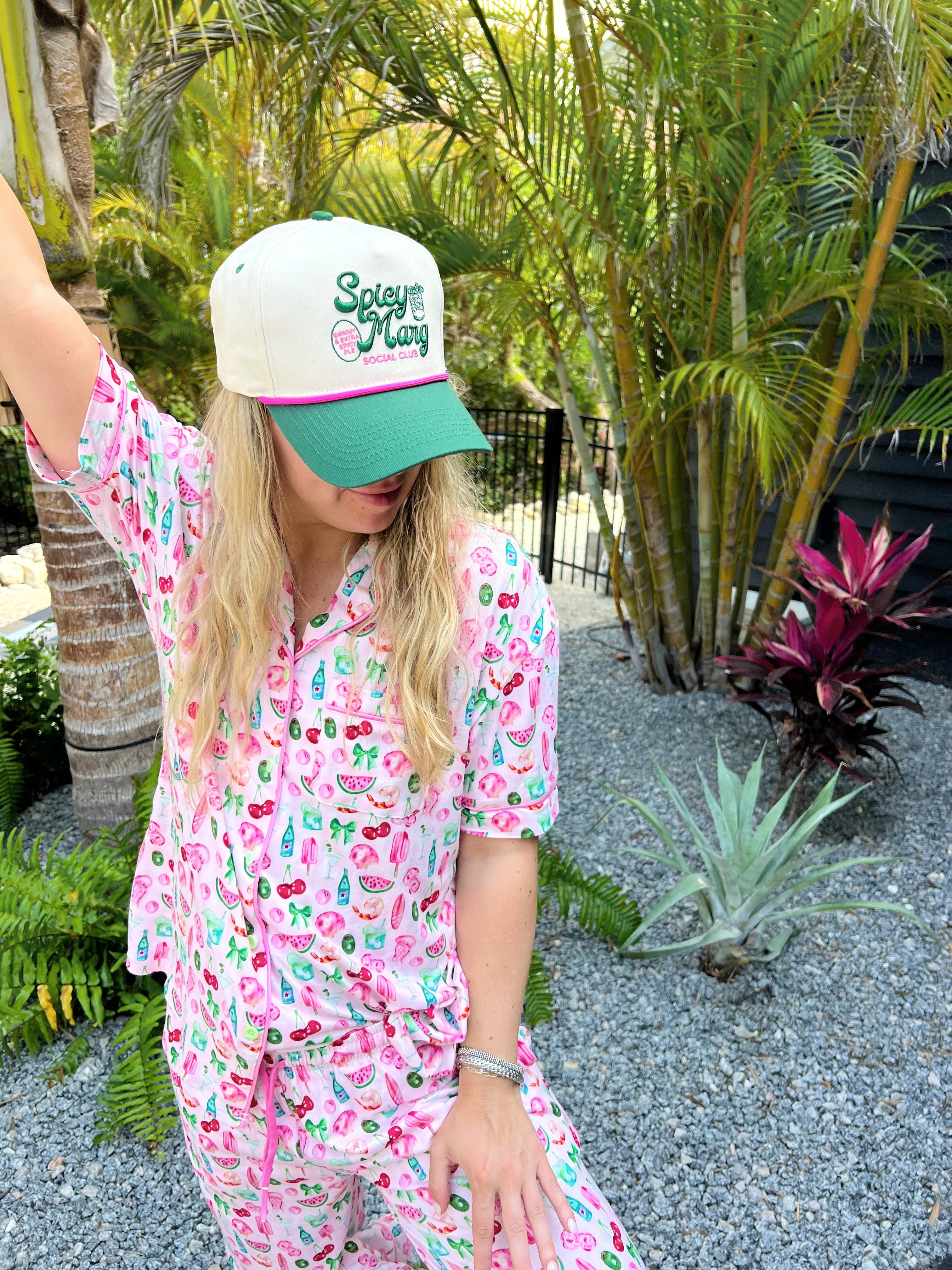 Spicy Marg Social Club - Green Vintage Trucker Hat - Image 4