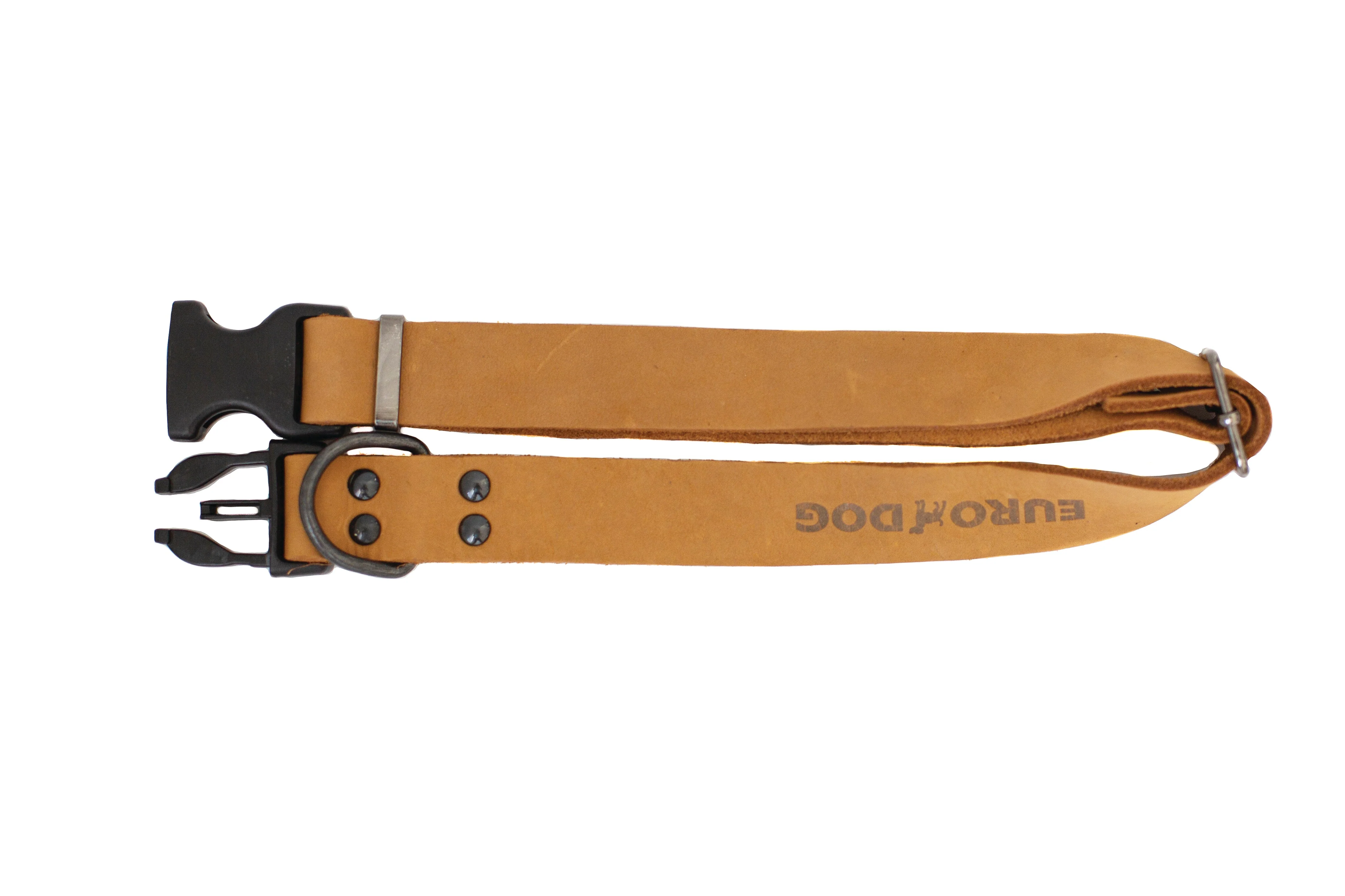 Sport Style Khaki Leather Dog Collar - Image 3