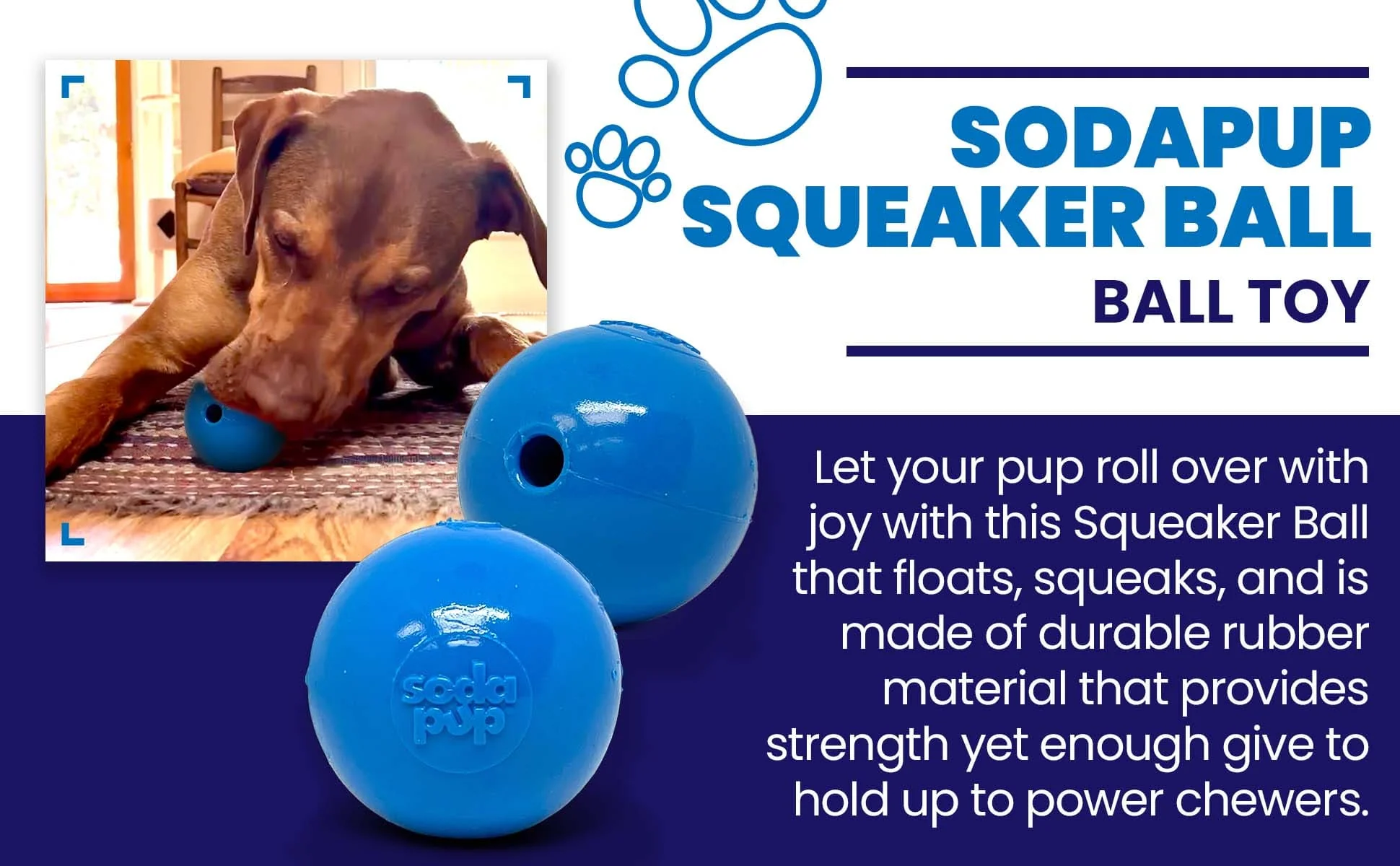 Squeak Ball - Durable Squeaky Dog Toy, Floats, Chew Toy | USA Made - Image 16