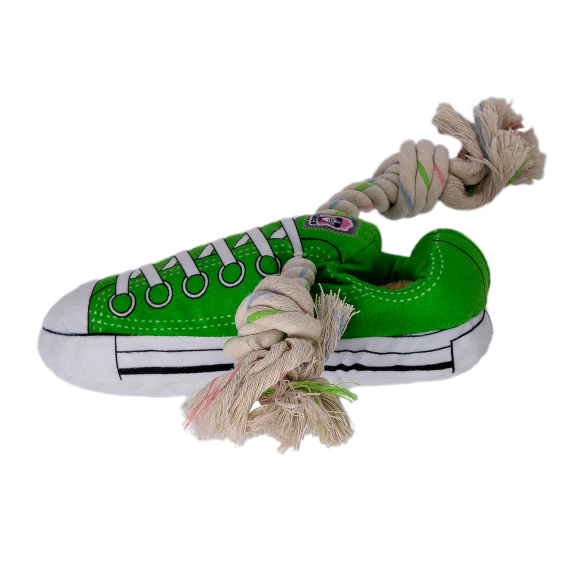 Squeaky Comfort Plush Sneaker Dog Toy – with Treat Compartment, Safe & Durable – Green - Image 5
